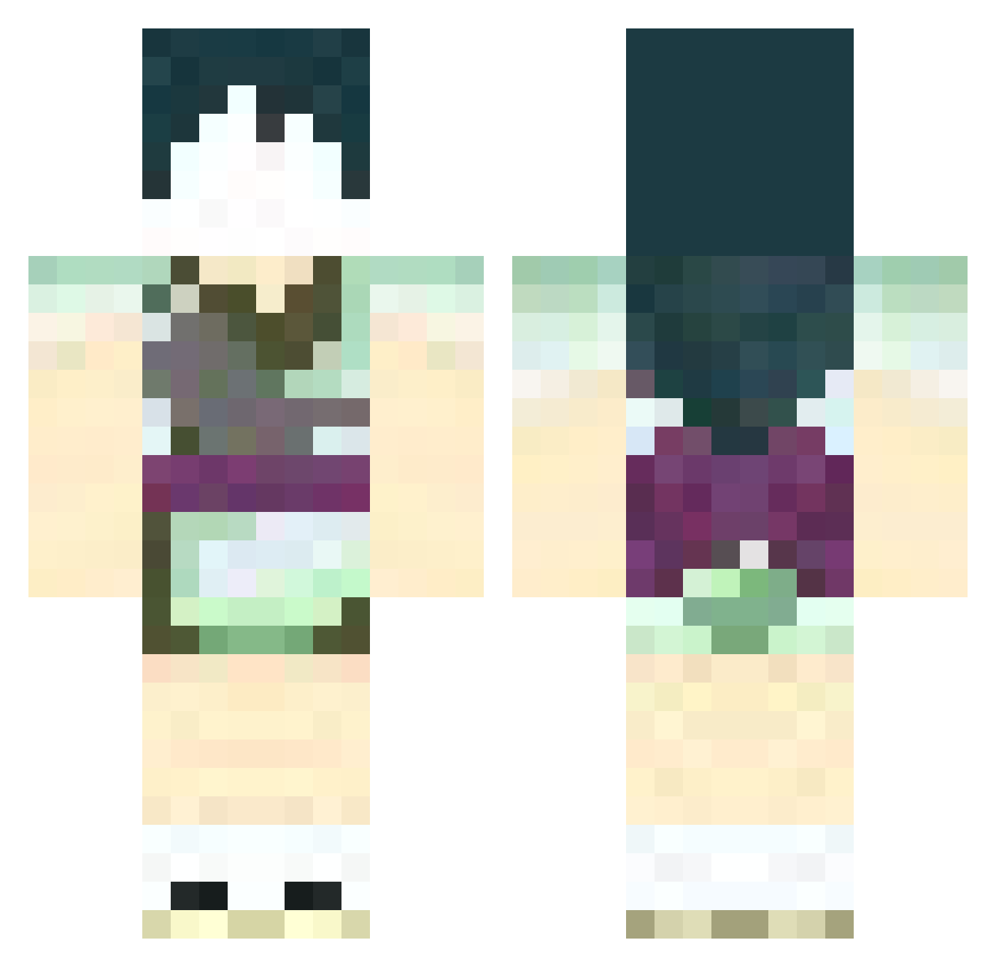 yanan Minecraft skin, front and back view