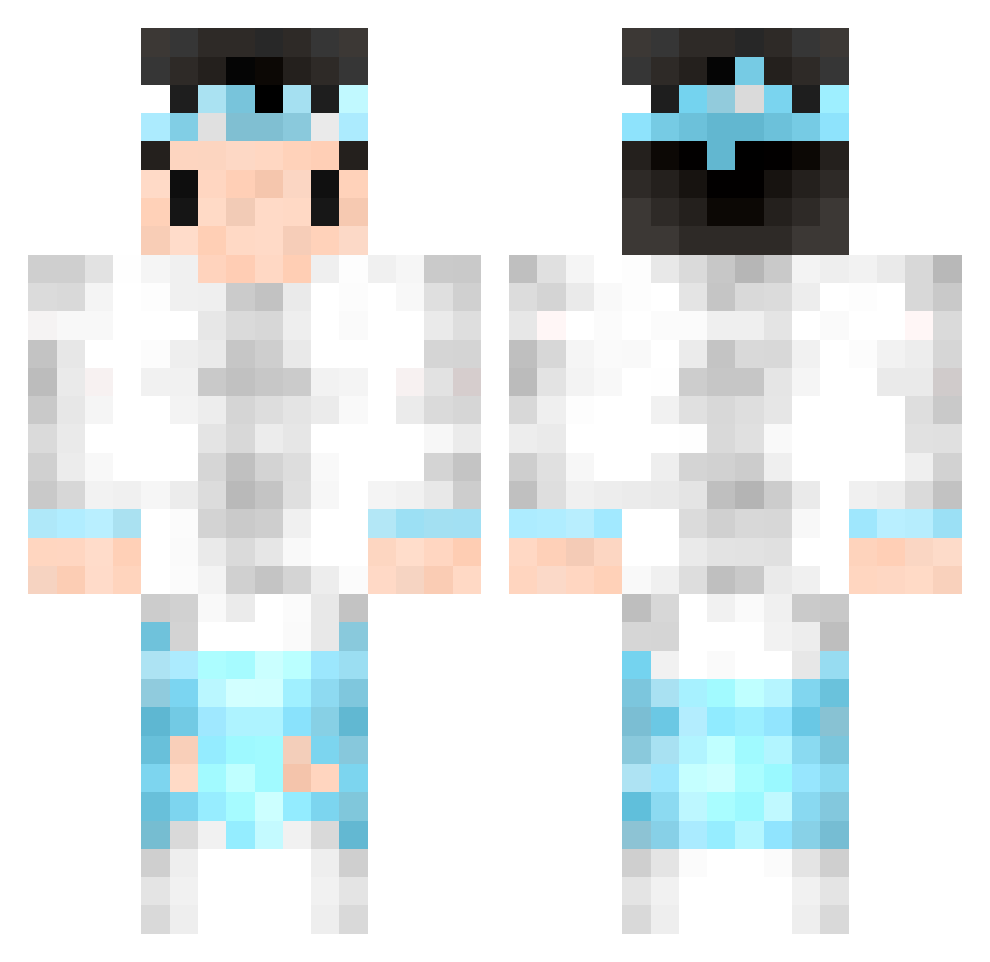 Nothings Minecraft skin, front and back view