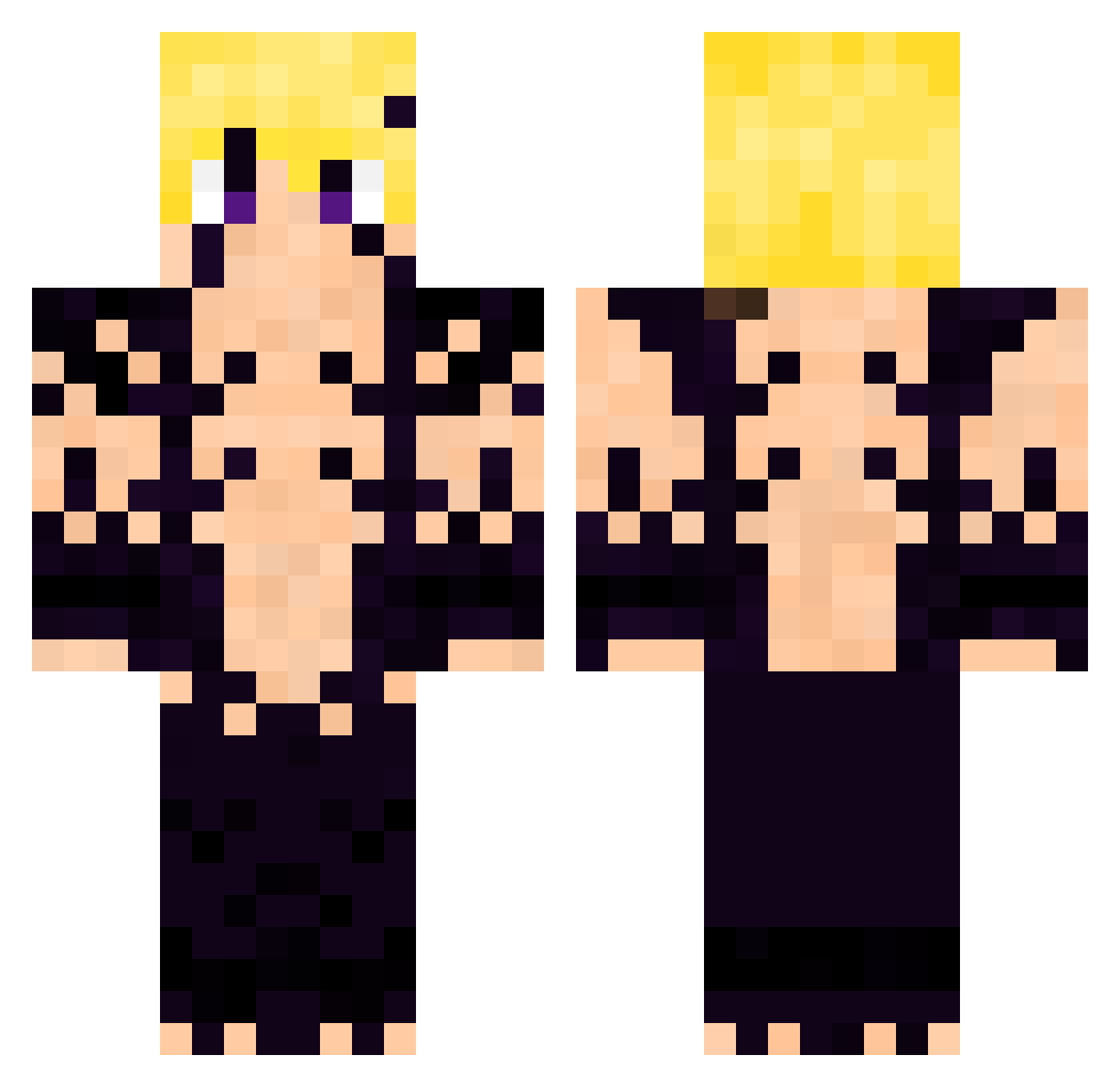SiirMeliodas Minecraft skin, front and back view