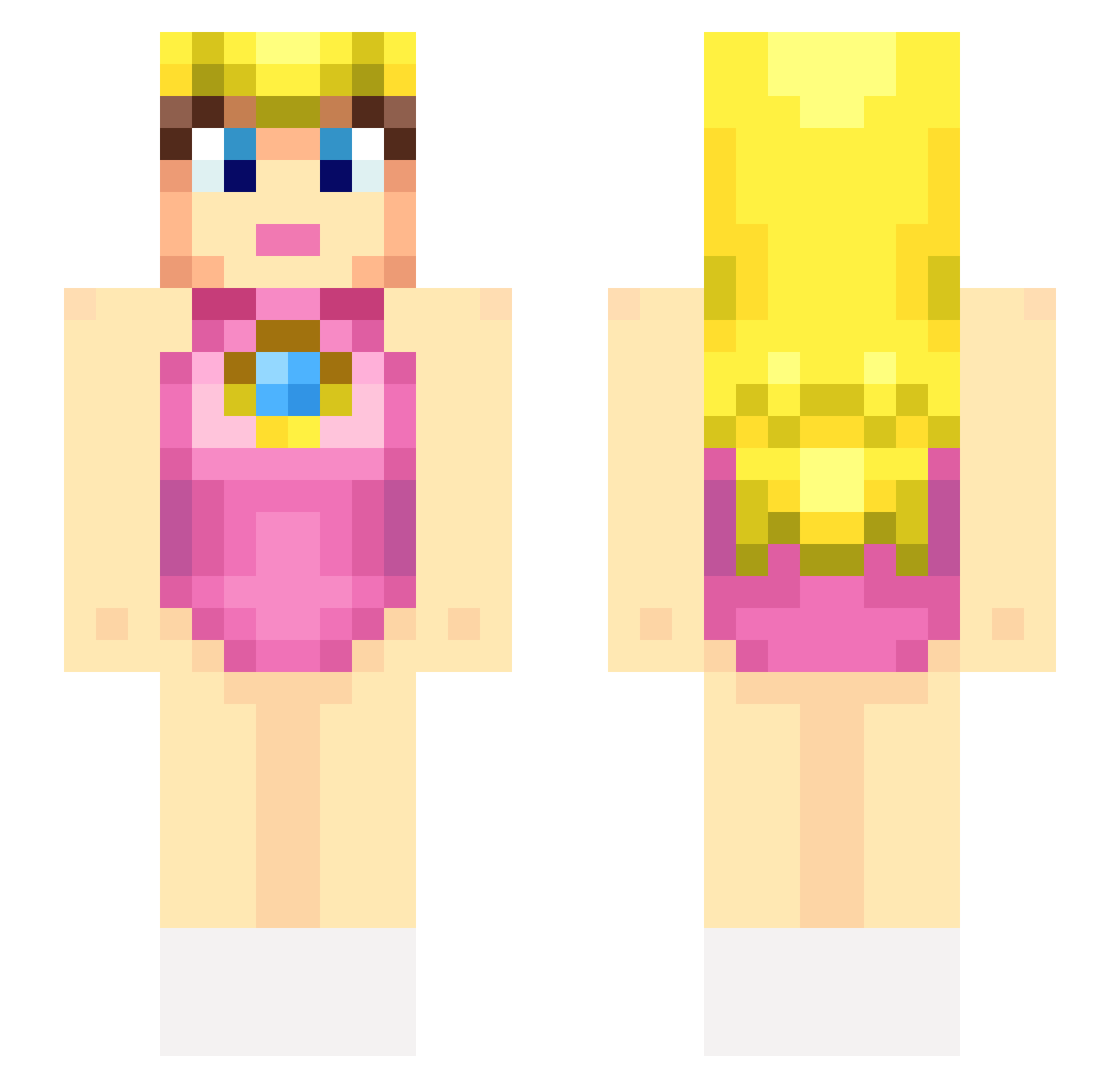 SEQUINS Minecraft skin, front and back view