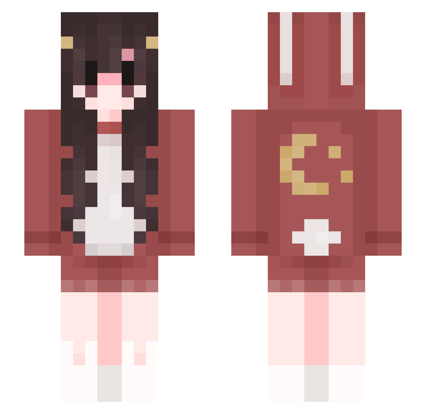 Zyp1ane Minecraft skin, front and back view
