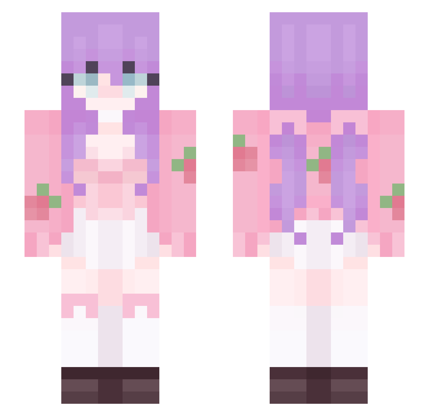 luvvcharm Minecraft skin, front and back view