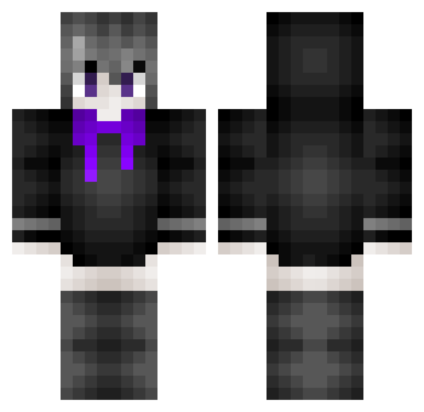 sufing Minecraft skin, front and back view