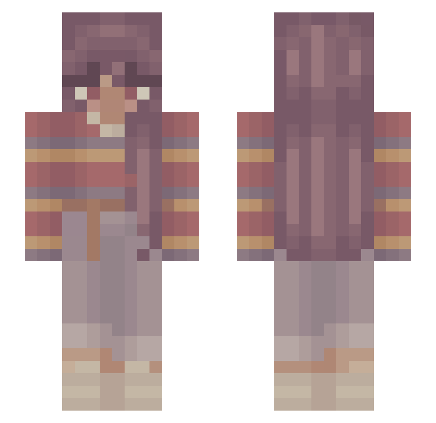 uwiunsjnwpie Minecraft skin, front and back view
