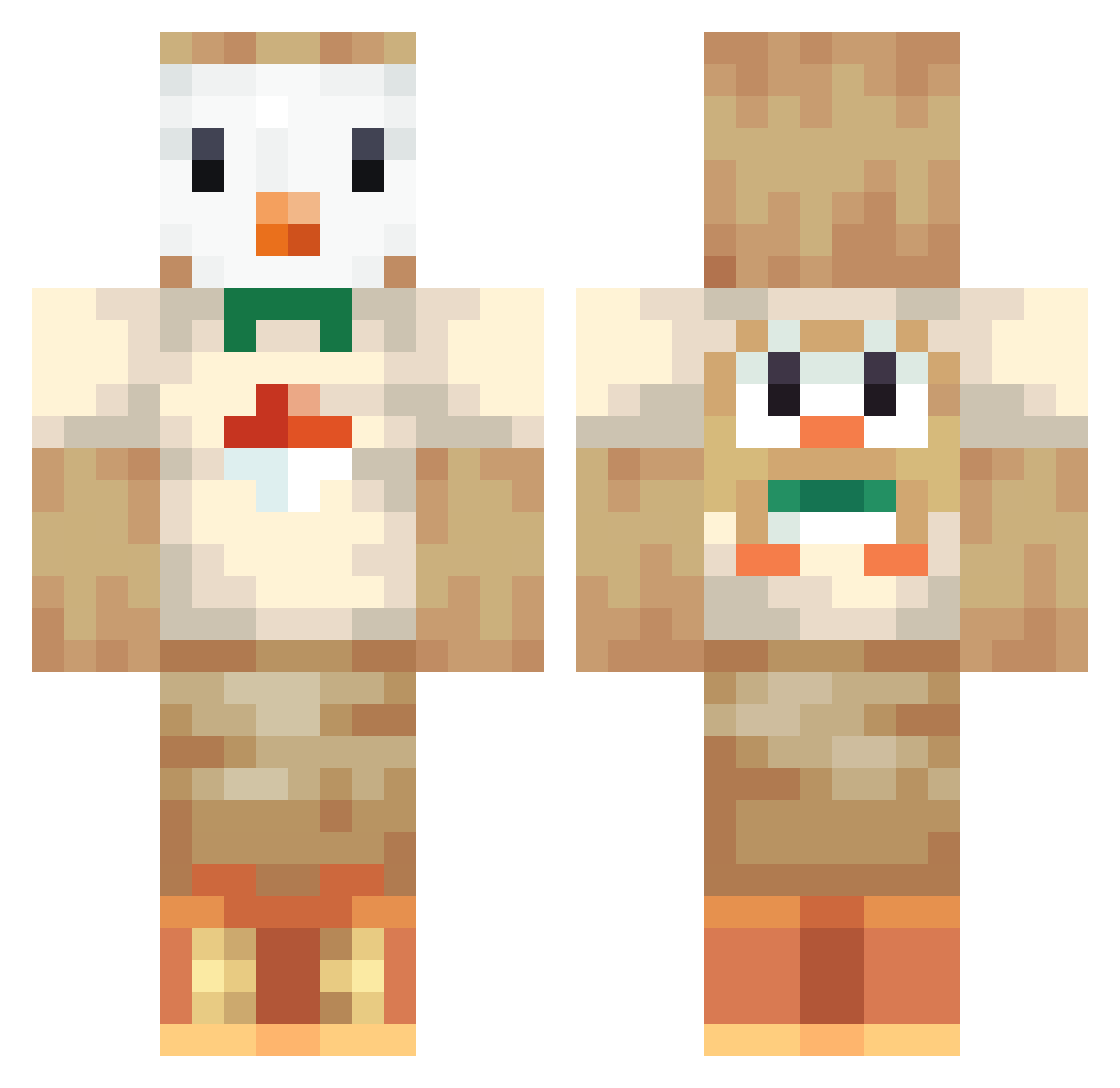 Azulanite Minecraft skin, front and back view