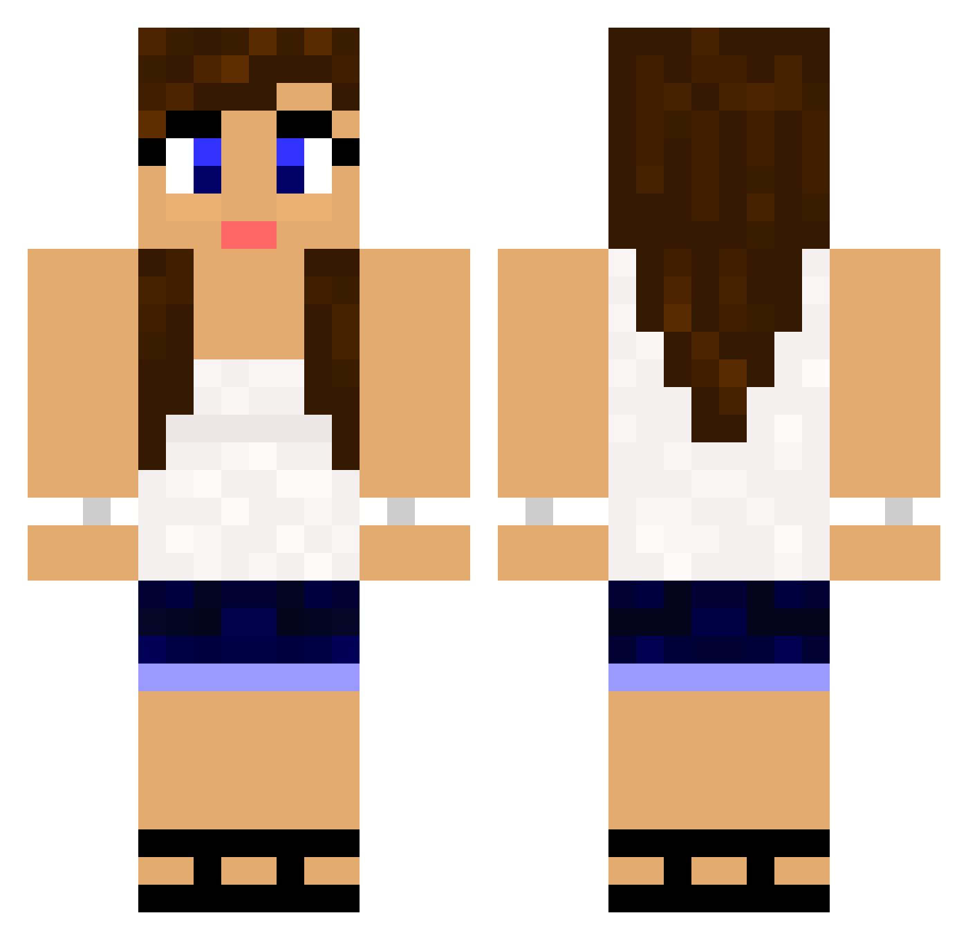 Crista Minecraft skin, front and back view