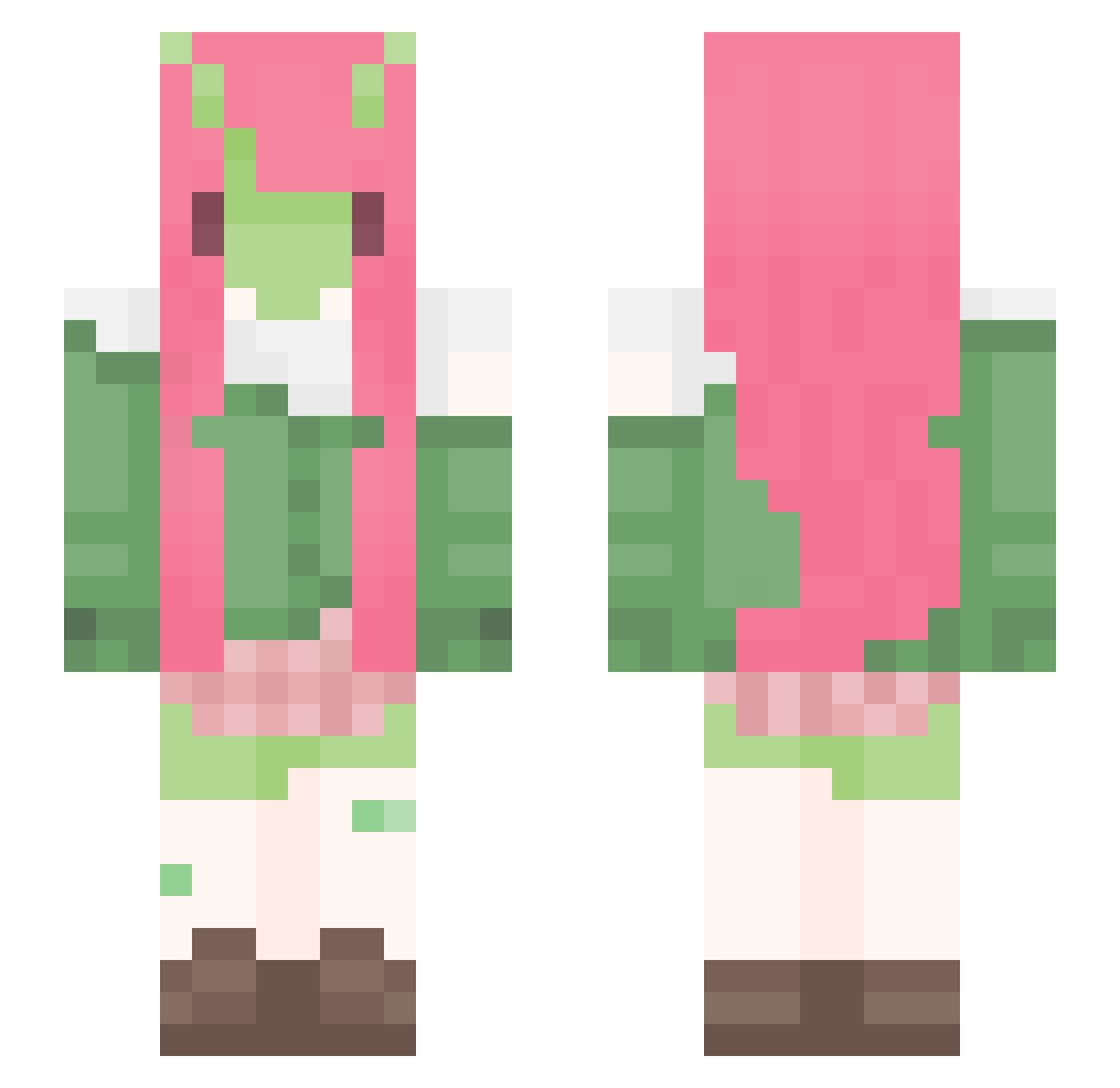 m1ssa Minecraft skin, front and back view