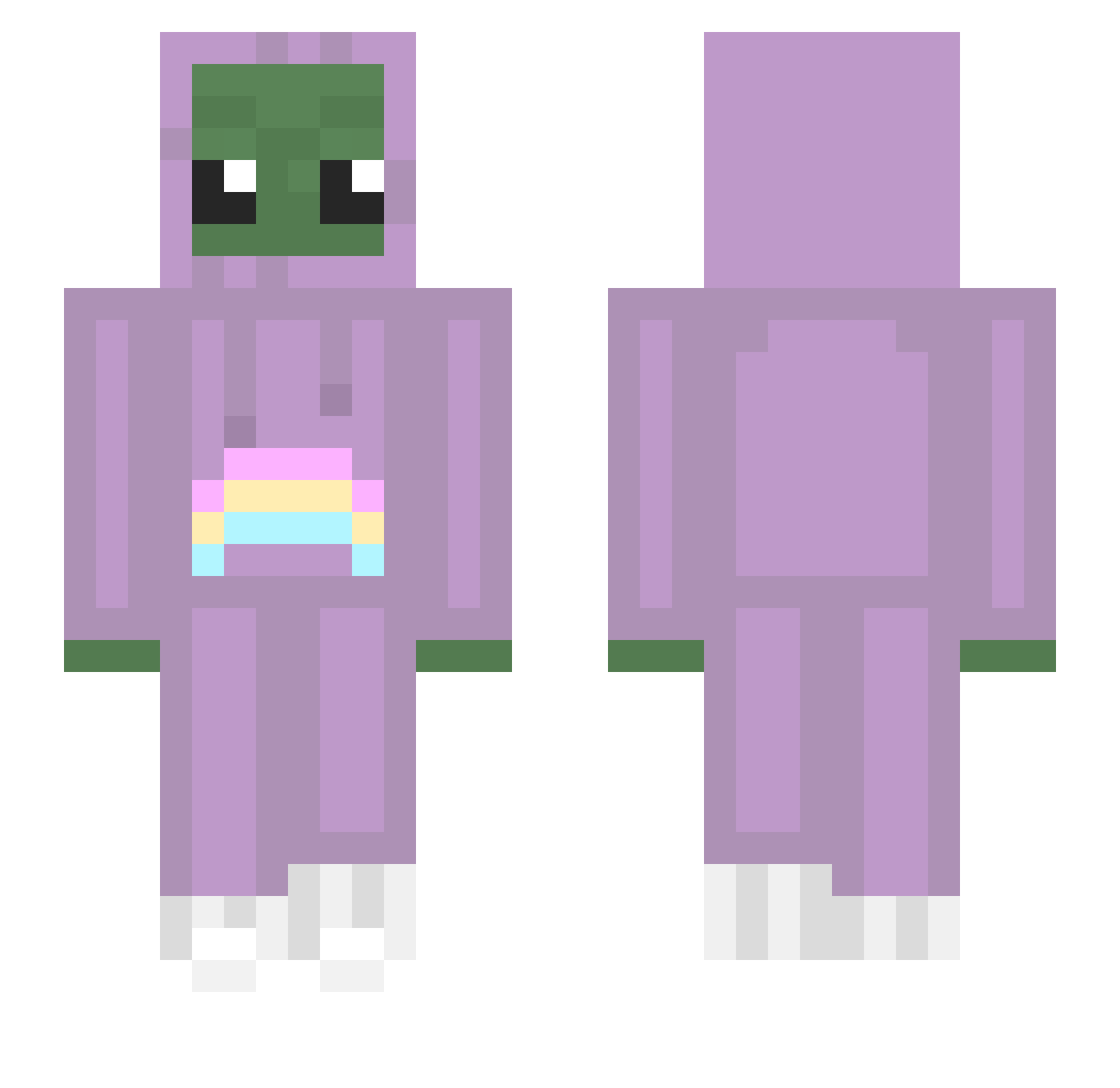 posii Minecraft skin, front and back view
