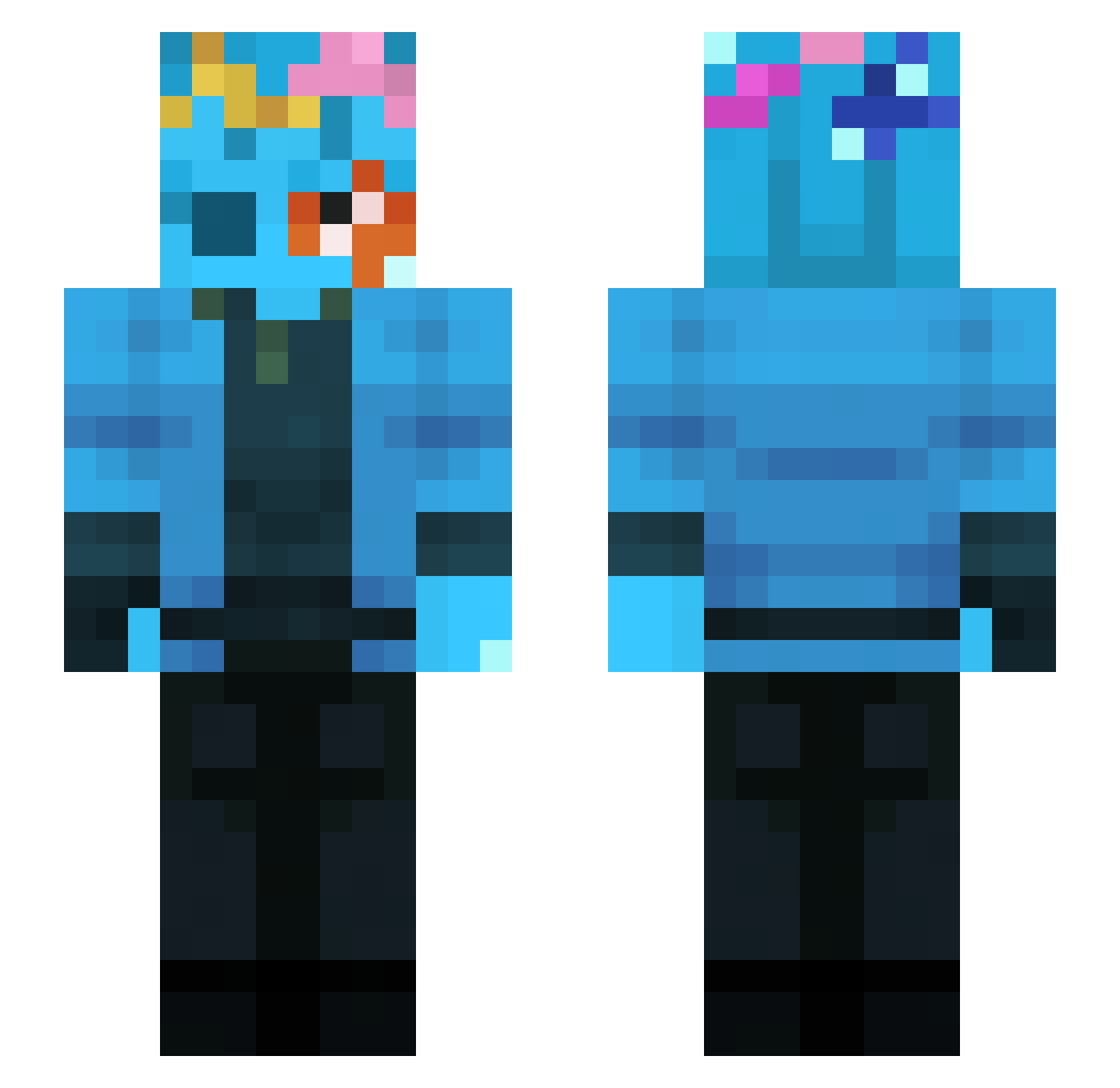 WolfMandel00351 Minecraft skin, front and back view