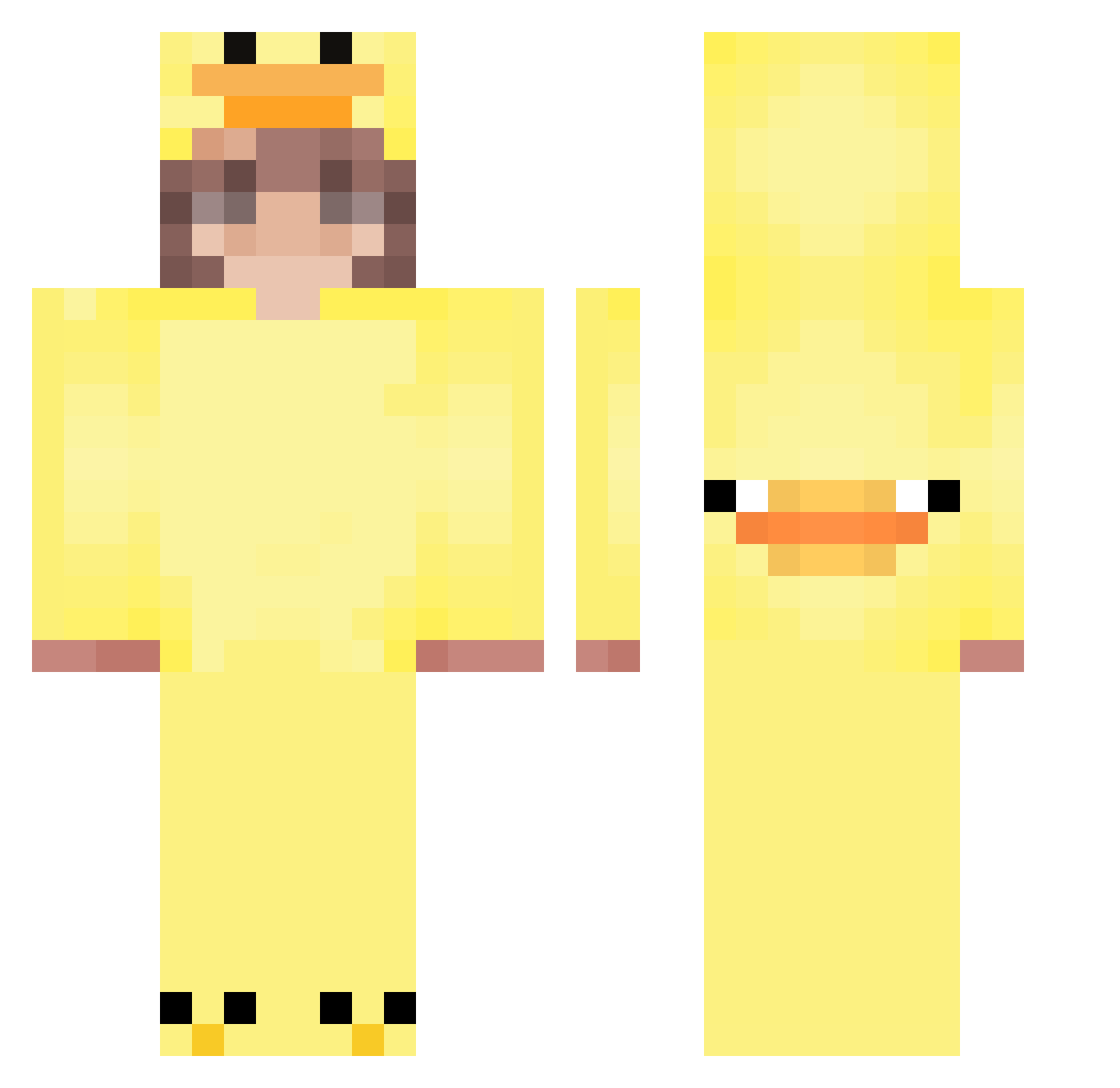 SisiLovesBeardow Minecraft skin, front and back view
