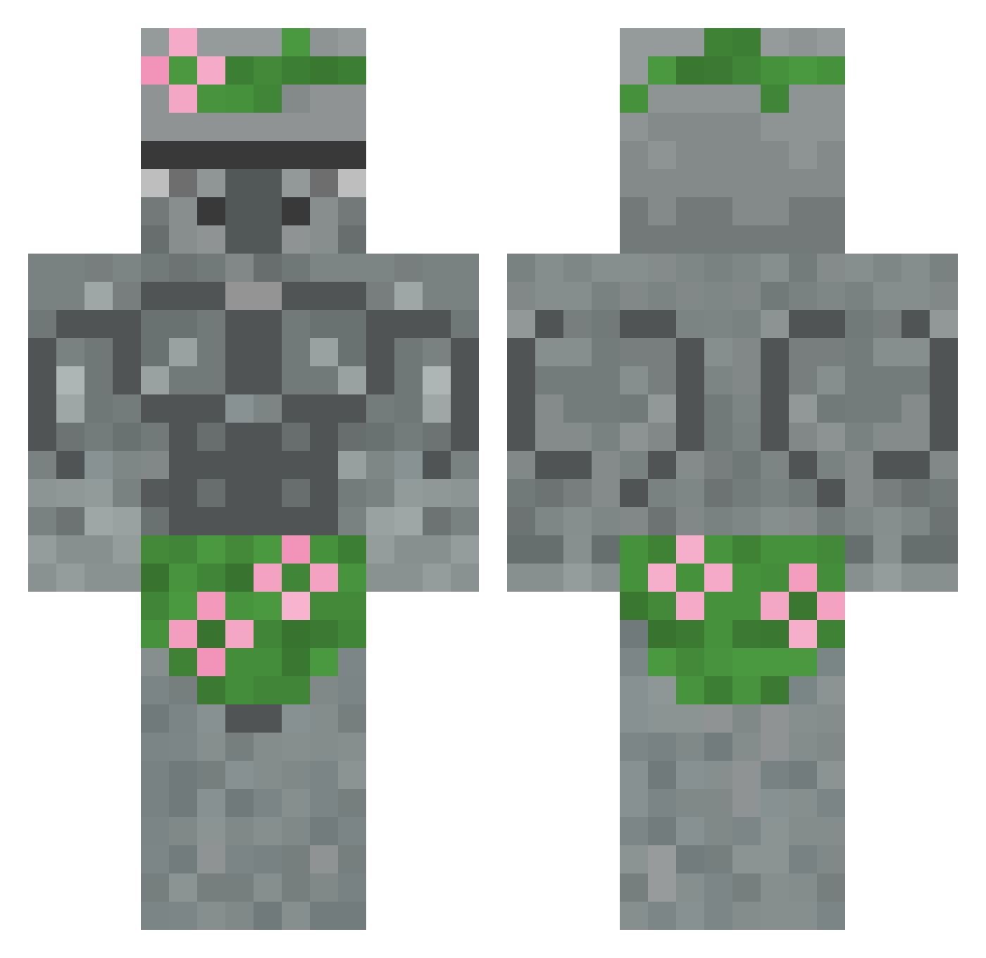 SixPackAbsBC Minecraft skin, front and back view