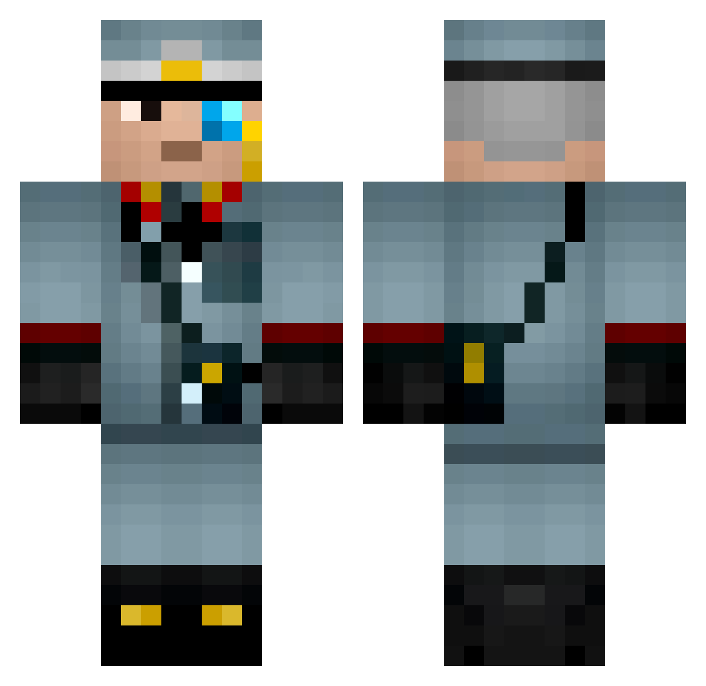Mikolaj2221 Minecraft skin, front and back view