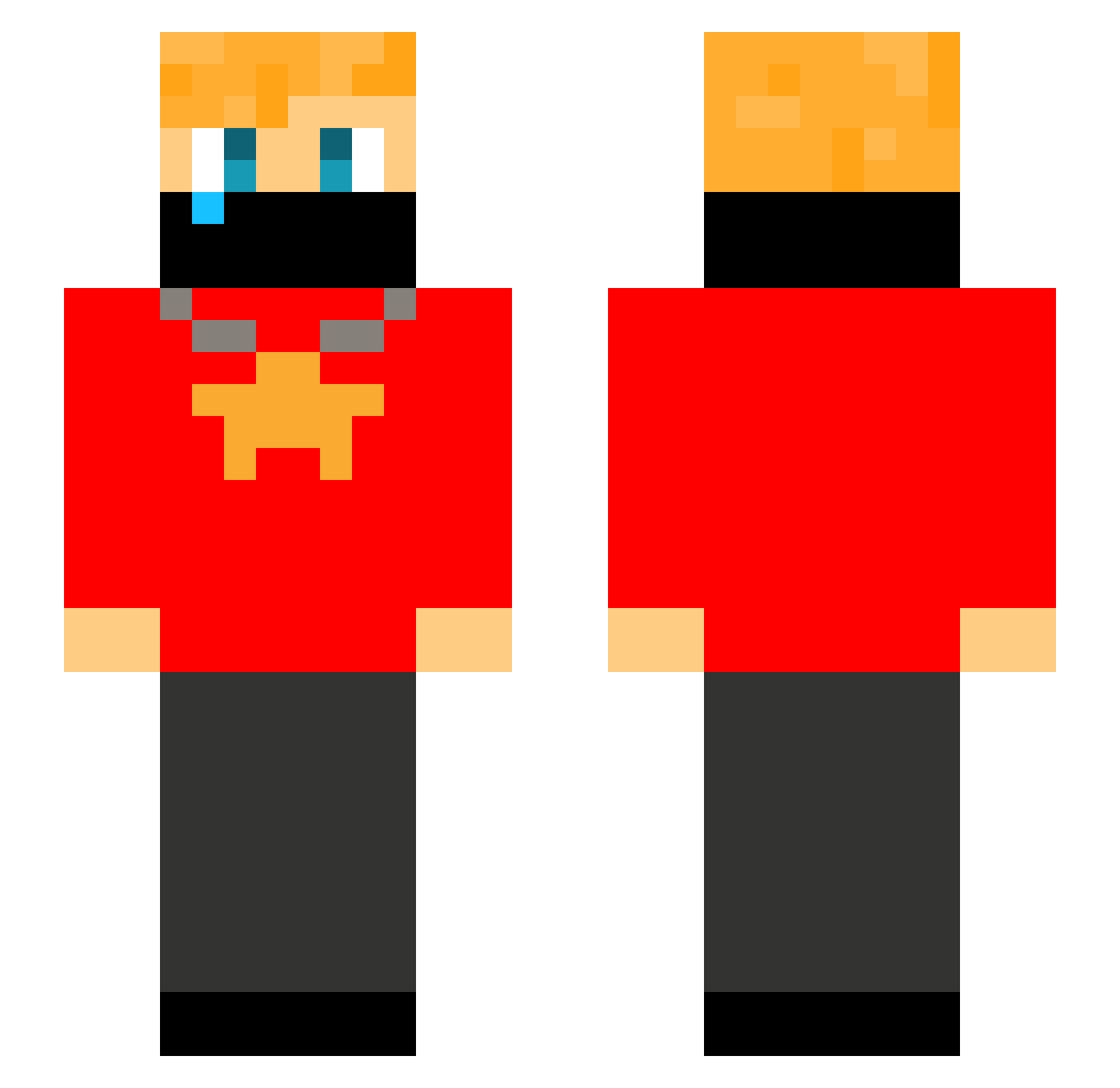 BencrafterBB Minecraft skin, front and back view