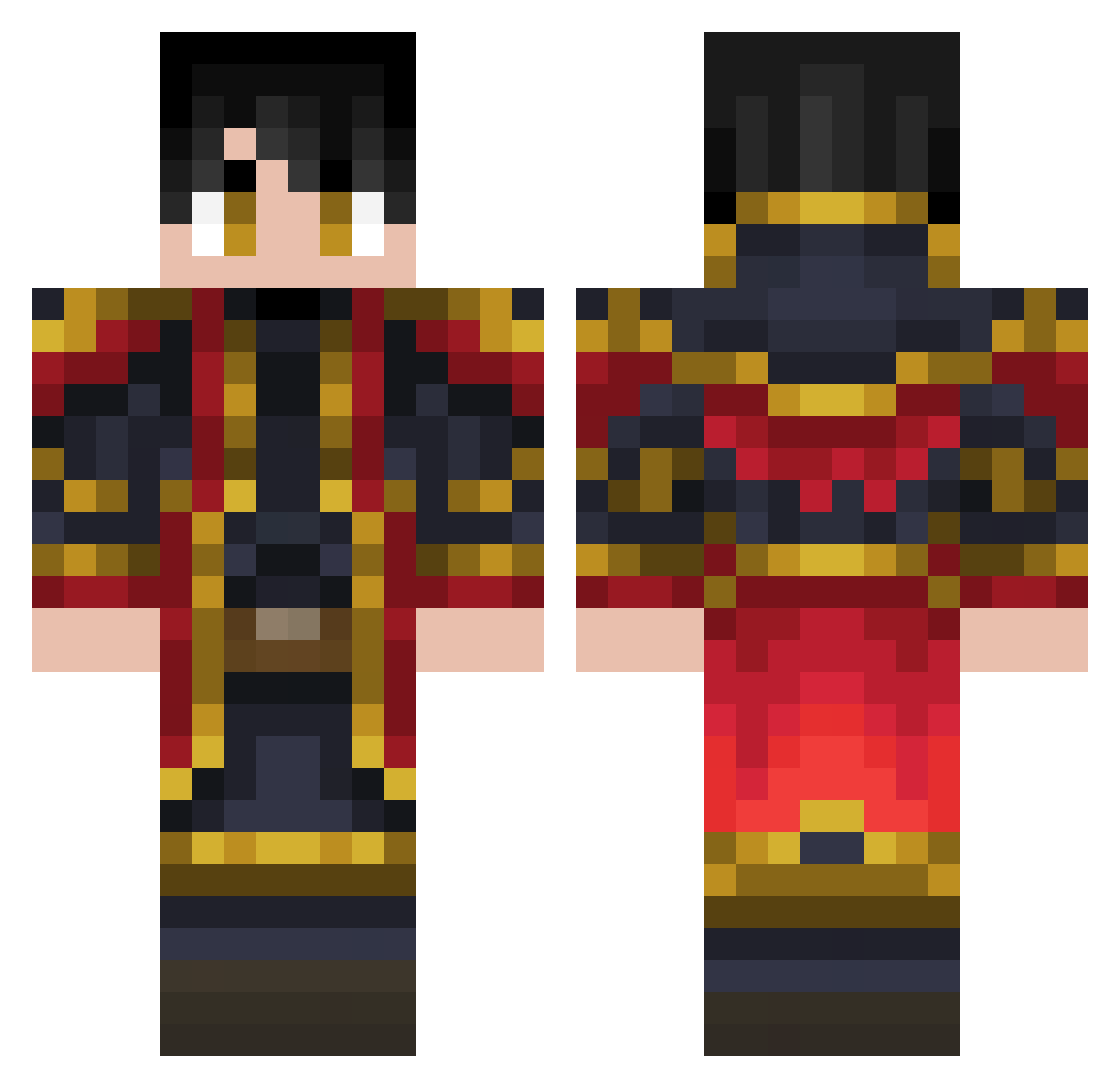 Oryx60 Minecraft skin, front and back view