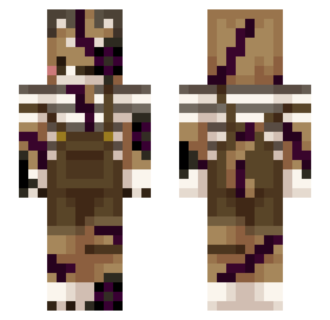 HarlowPlays67 Minecraft skin, front and back view