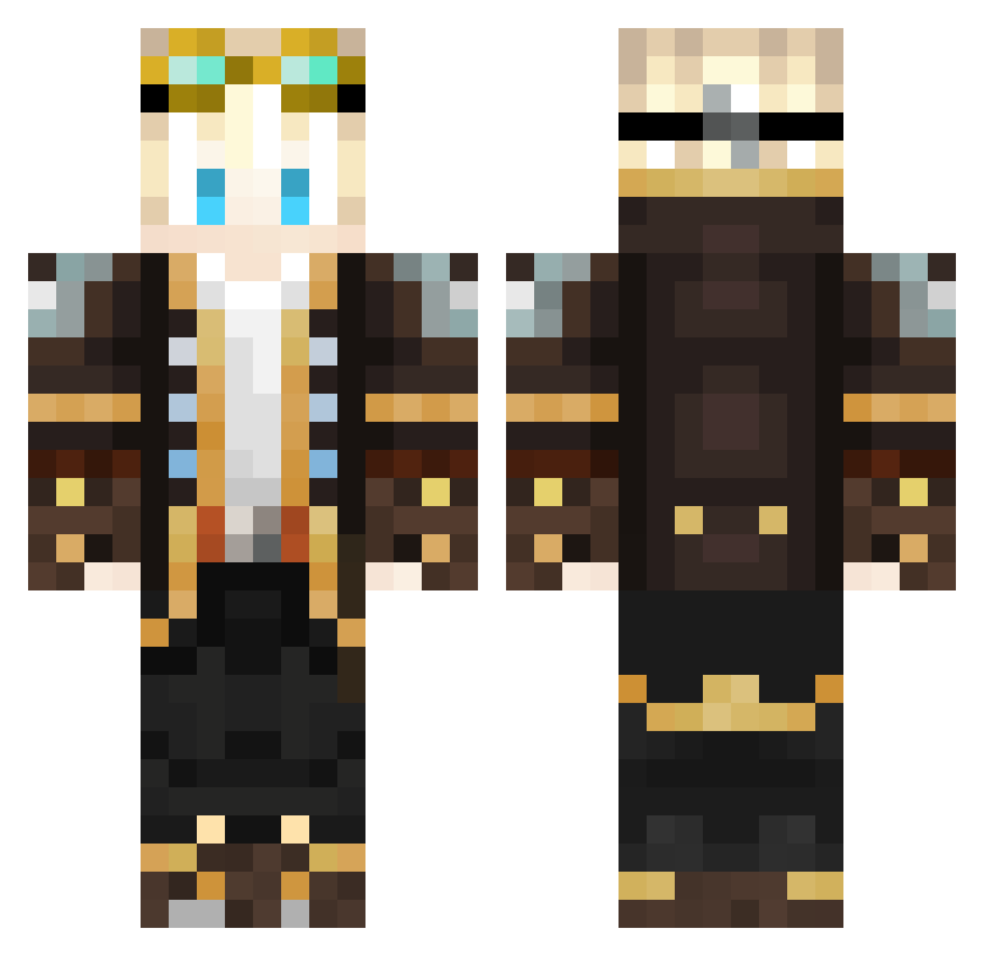 Rnelli Minecraft skin, front and back view