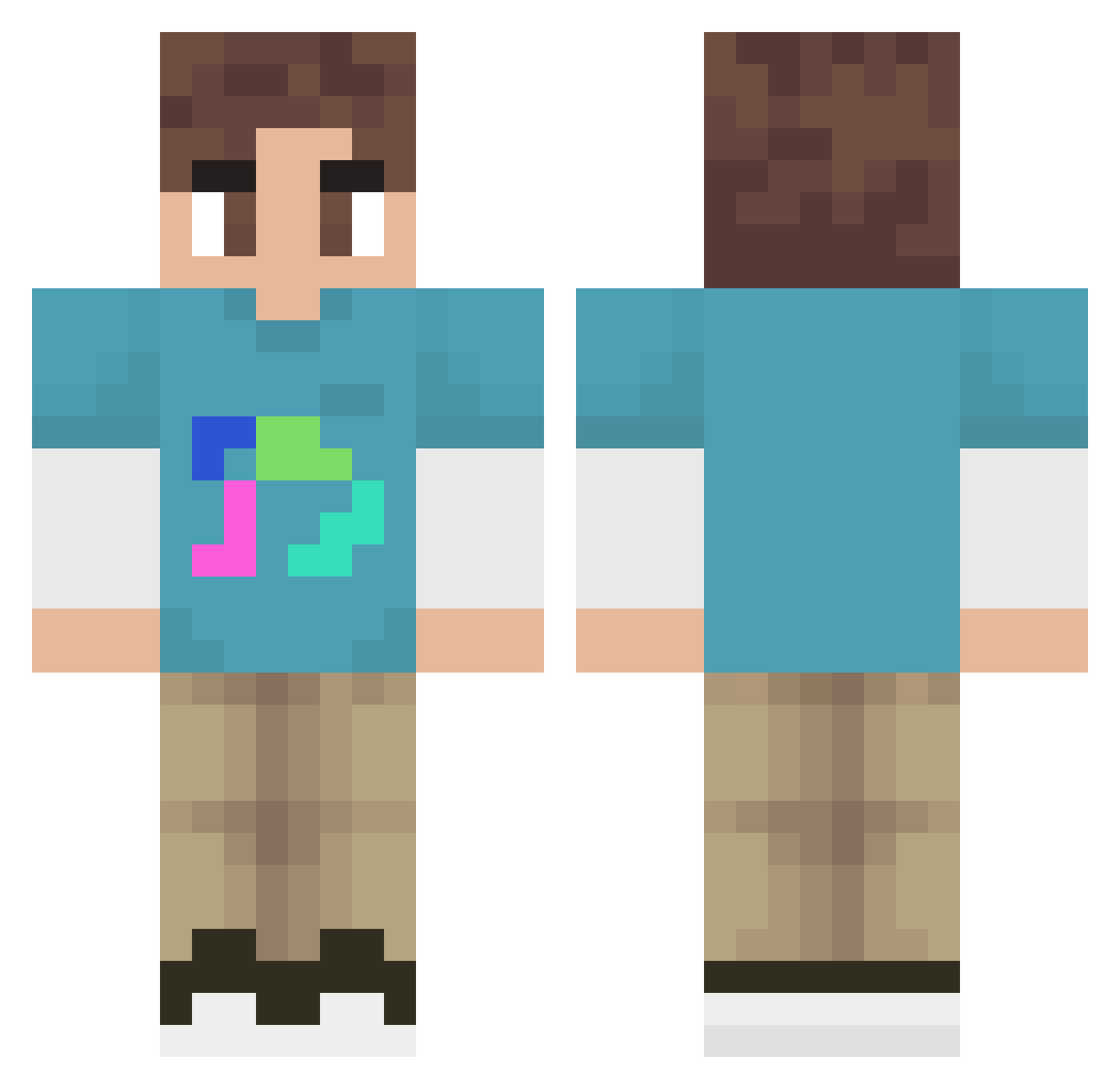 Rezendiinho Minecraft skin, front and back view