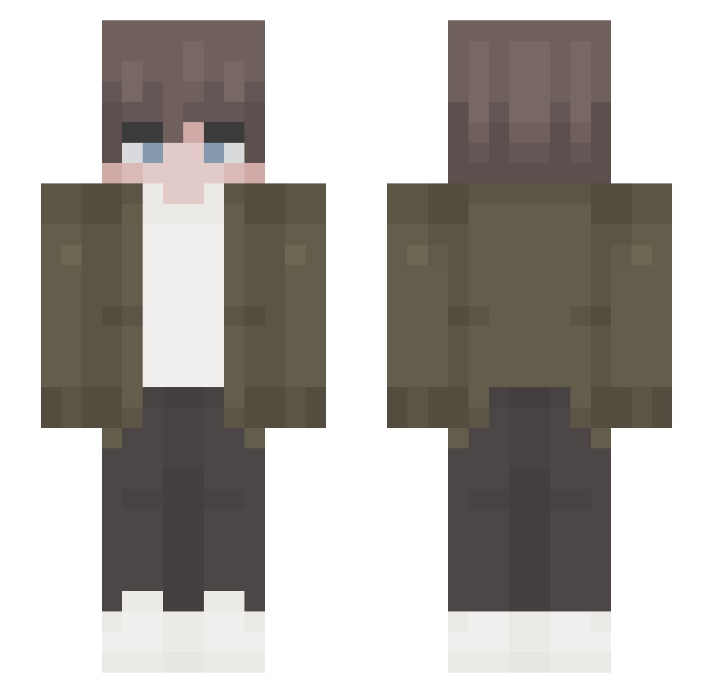 Sliah Minecraft skin, front and back view