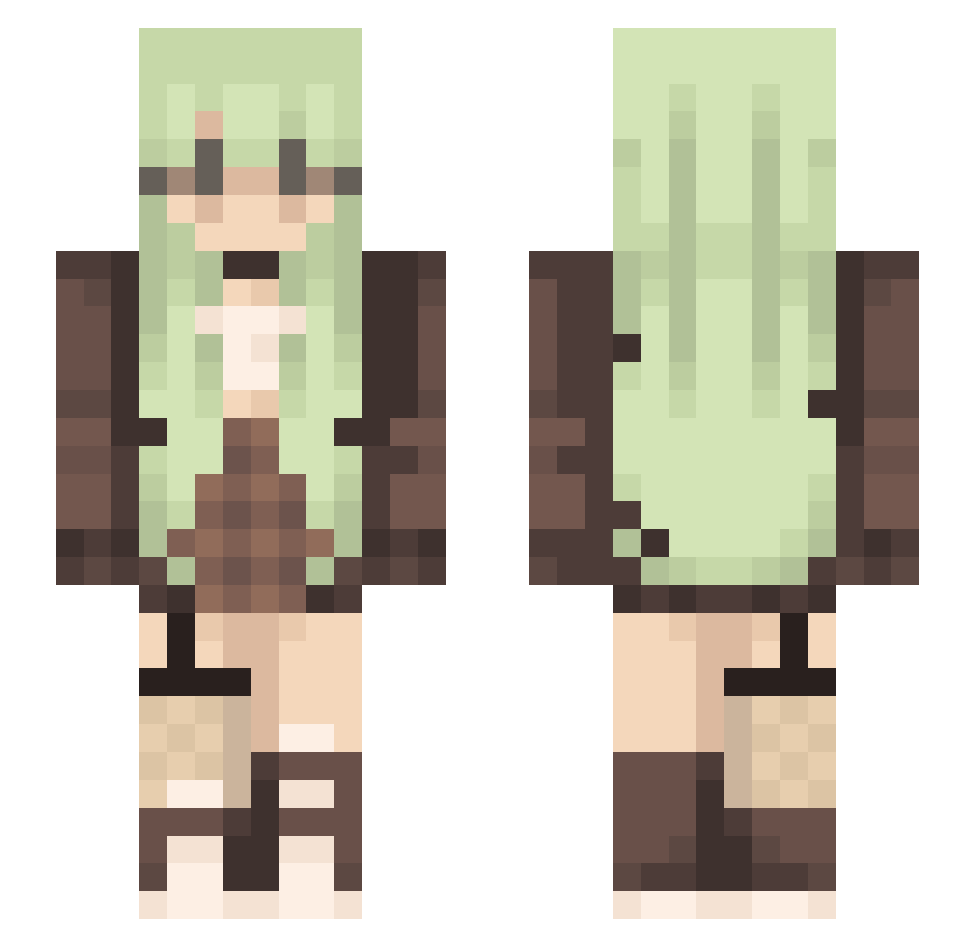 yumirex Minecraft skin, front and back view