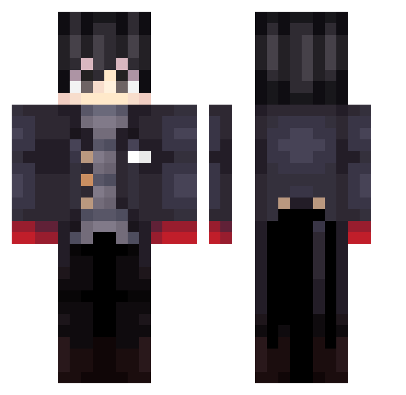 TheBroBoss Minecraft skin, front and back view