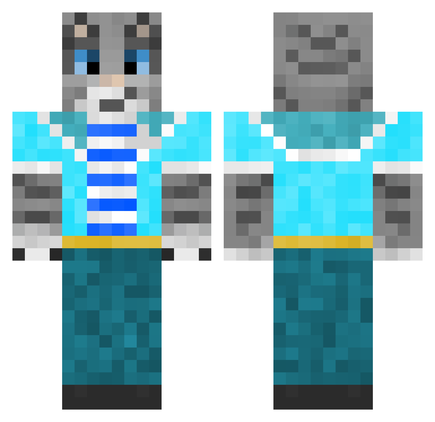Marco_Pretpark Minecraft skin, front and back view