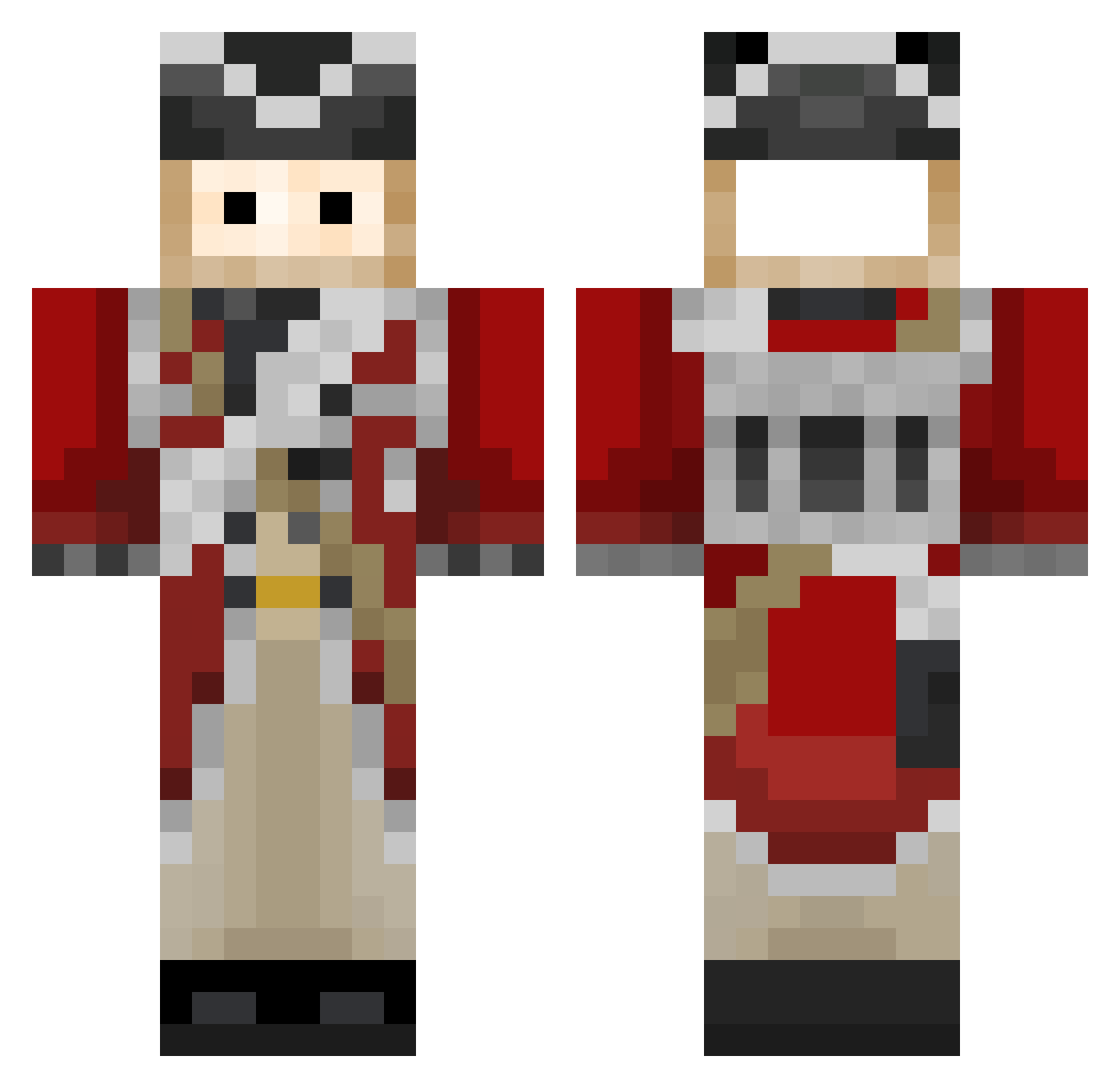 TickleSandwich Minecraft skin, front and back view