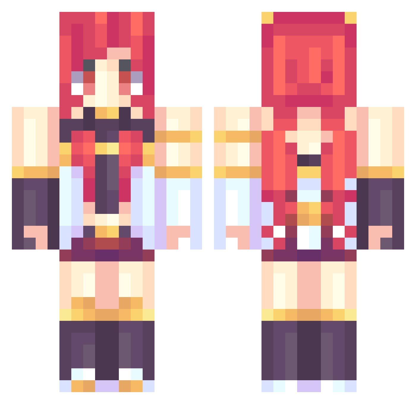 Juulzz Minecraft skin, front and back view