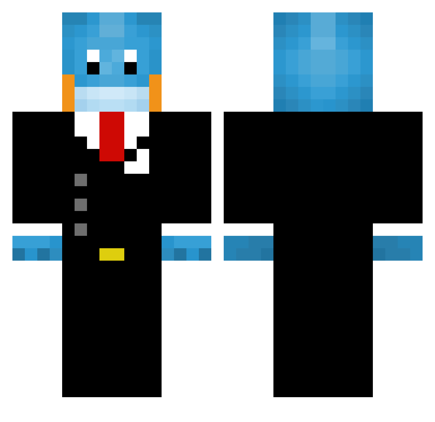 Aegrotat Minecraft skin, front and back view