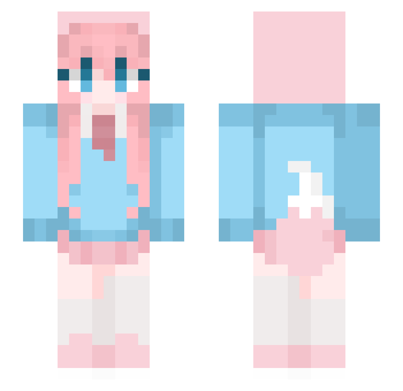 yumeozz Minecraft skin, front and back view