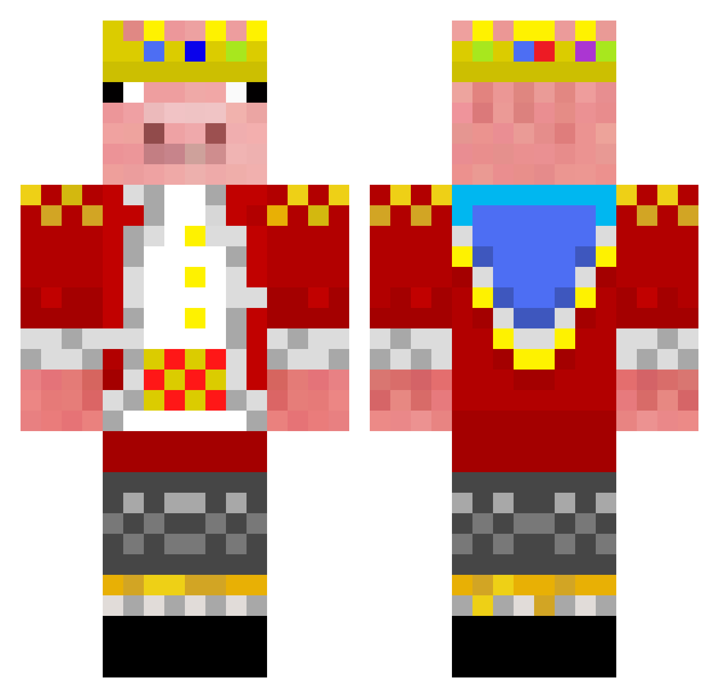 JMooLu Minecraft skin, front and back view