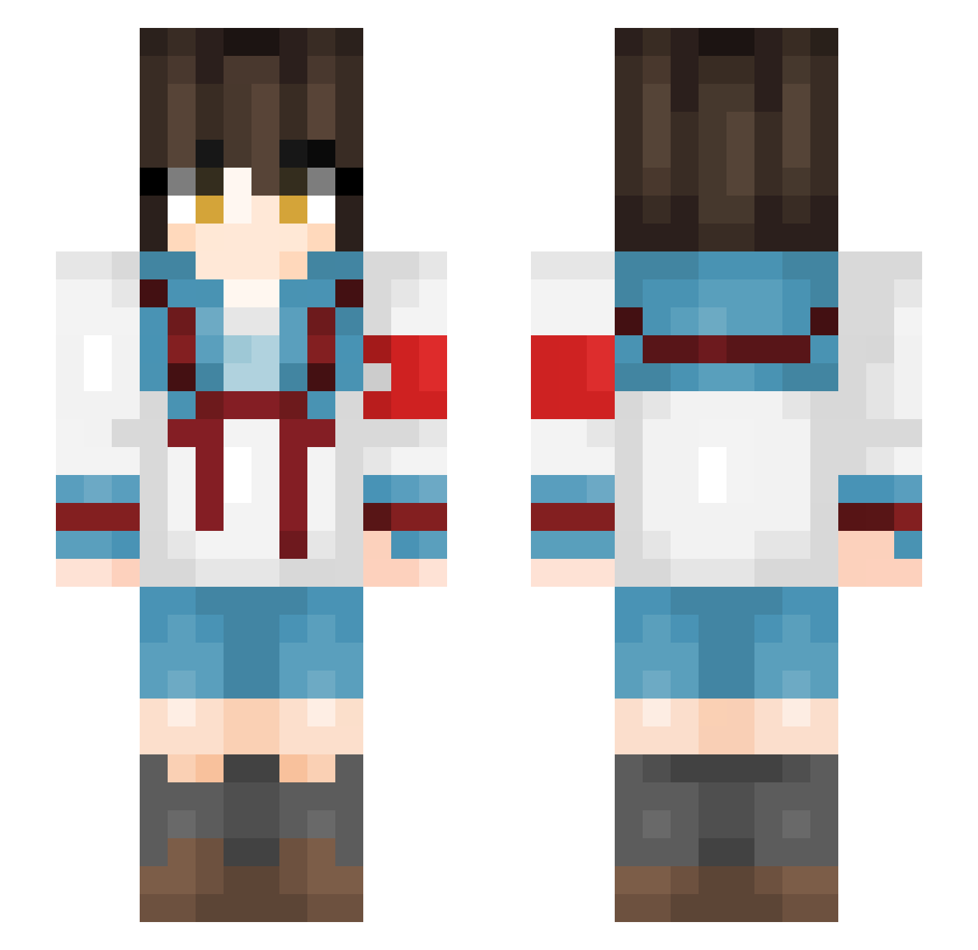 Shojo_Tsubaki Minecraft skin, front and back view