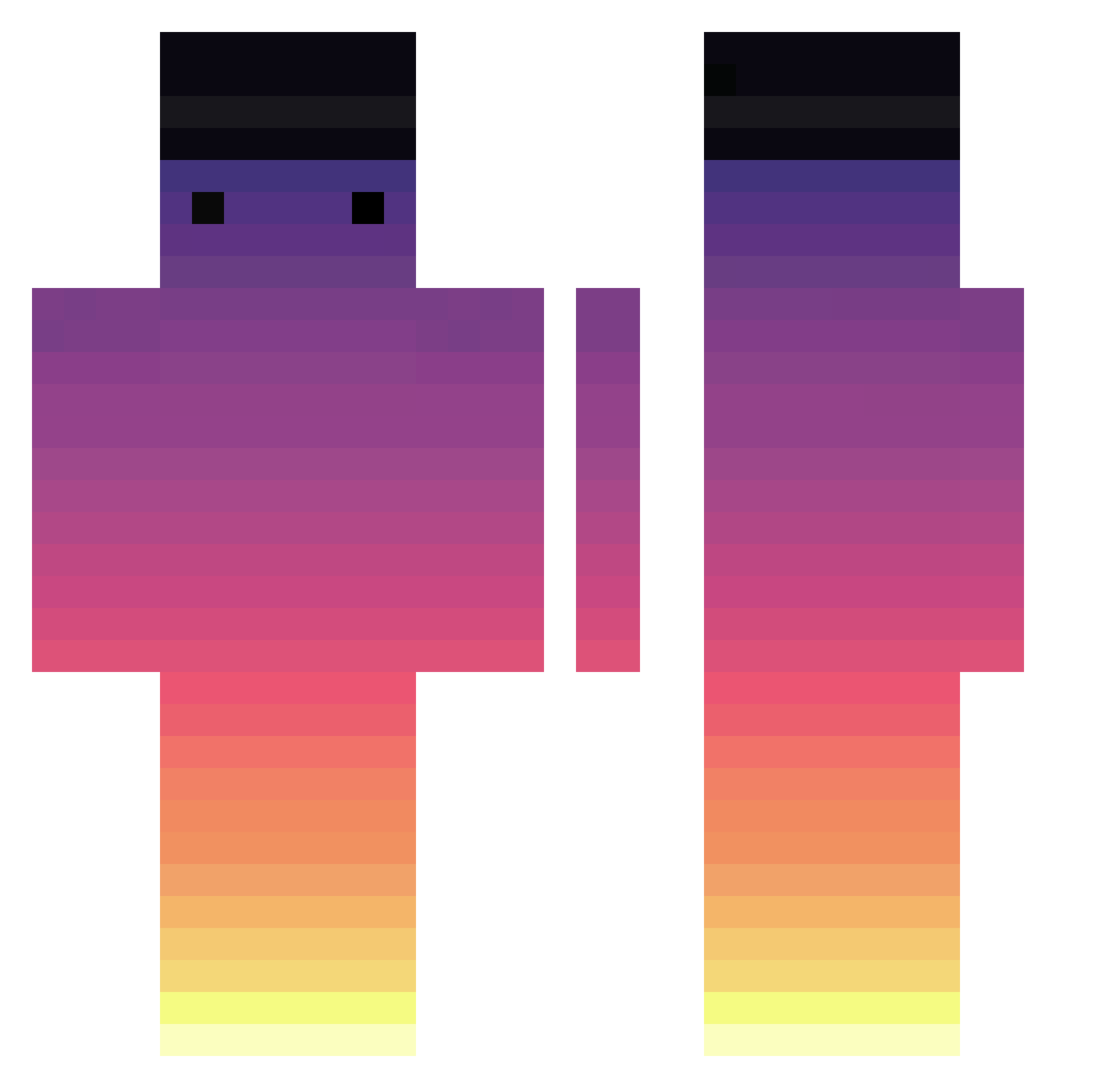zVirusFNA Minecraft skin, front and back view