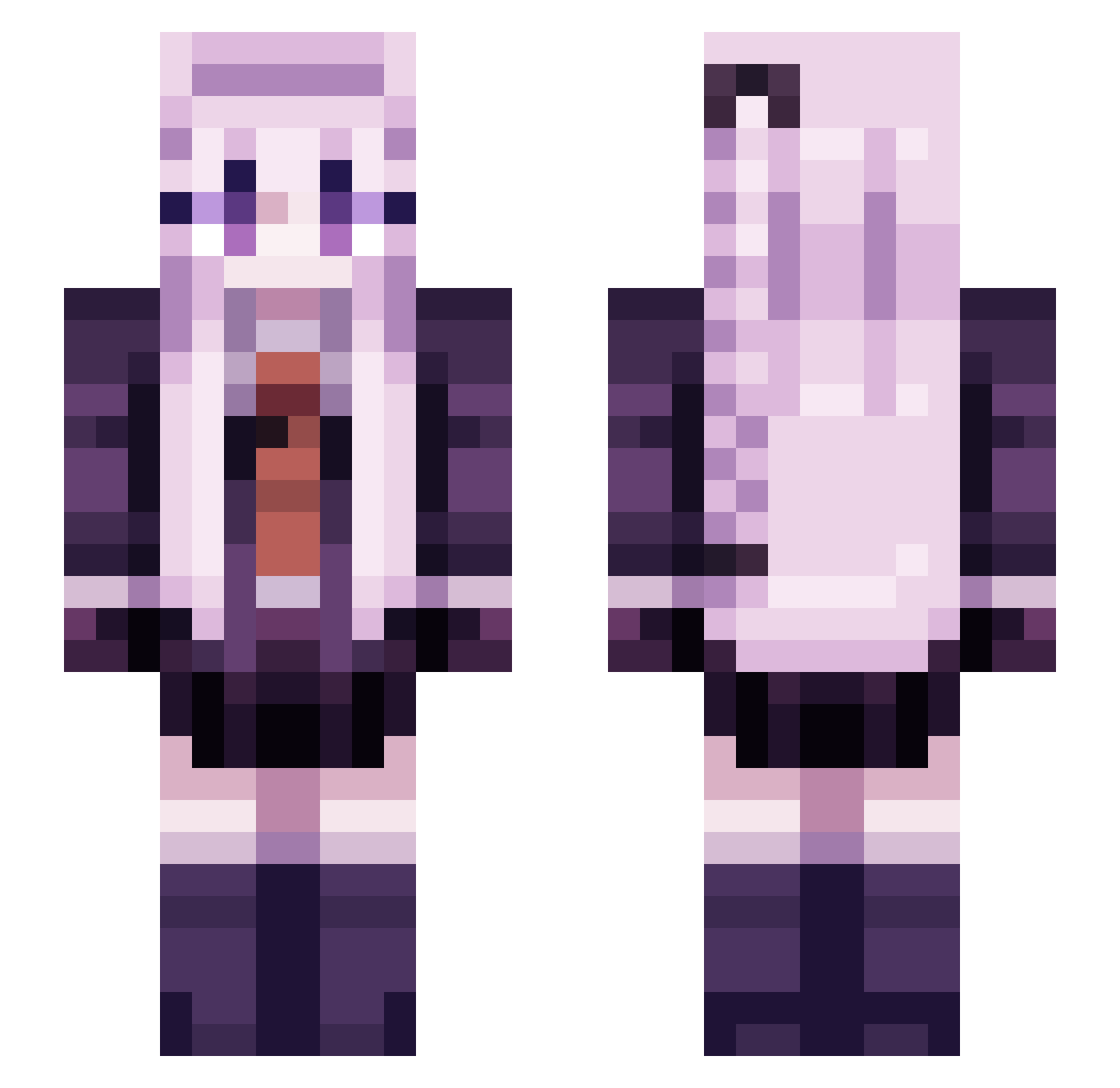 iwantspaghet Minecraft skin, front and back view