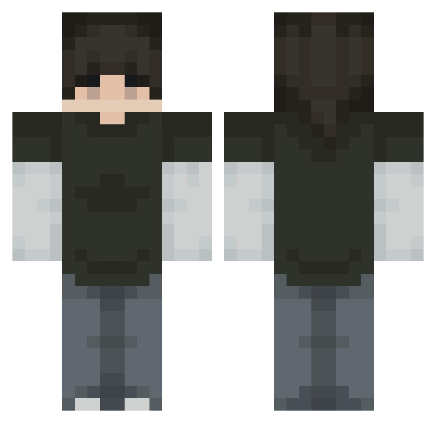 Faulty24 Minecraft skin, front and back view
