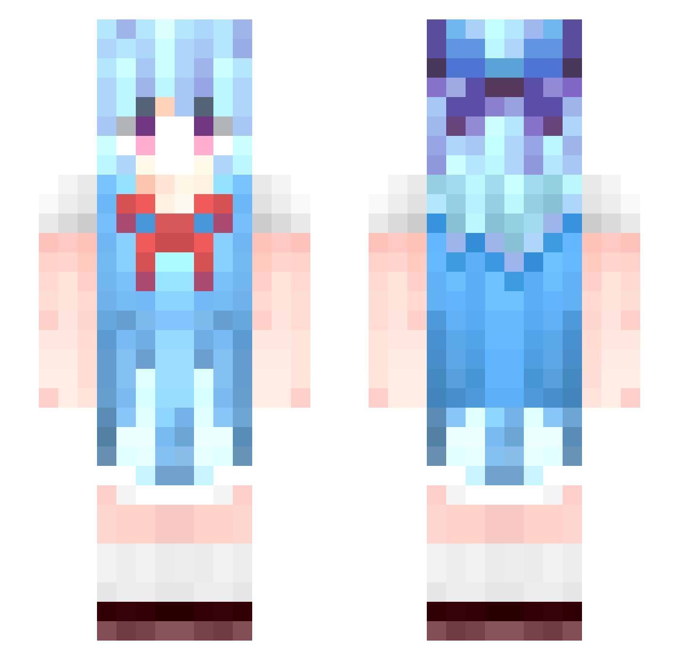 SnekyAnimus Minecraft skin, front and back view