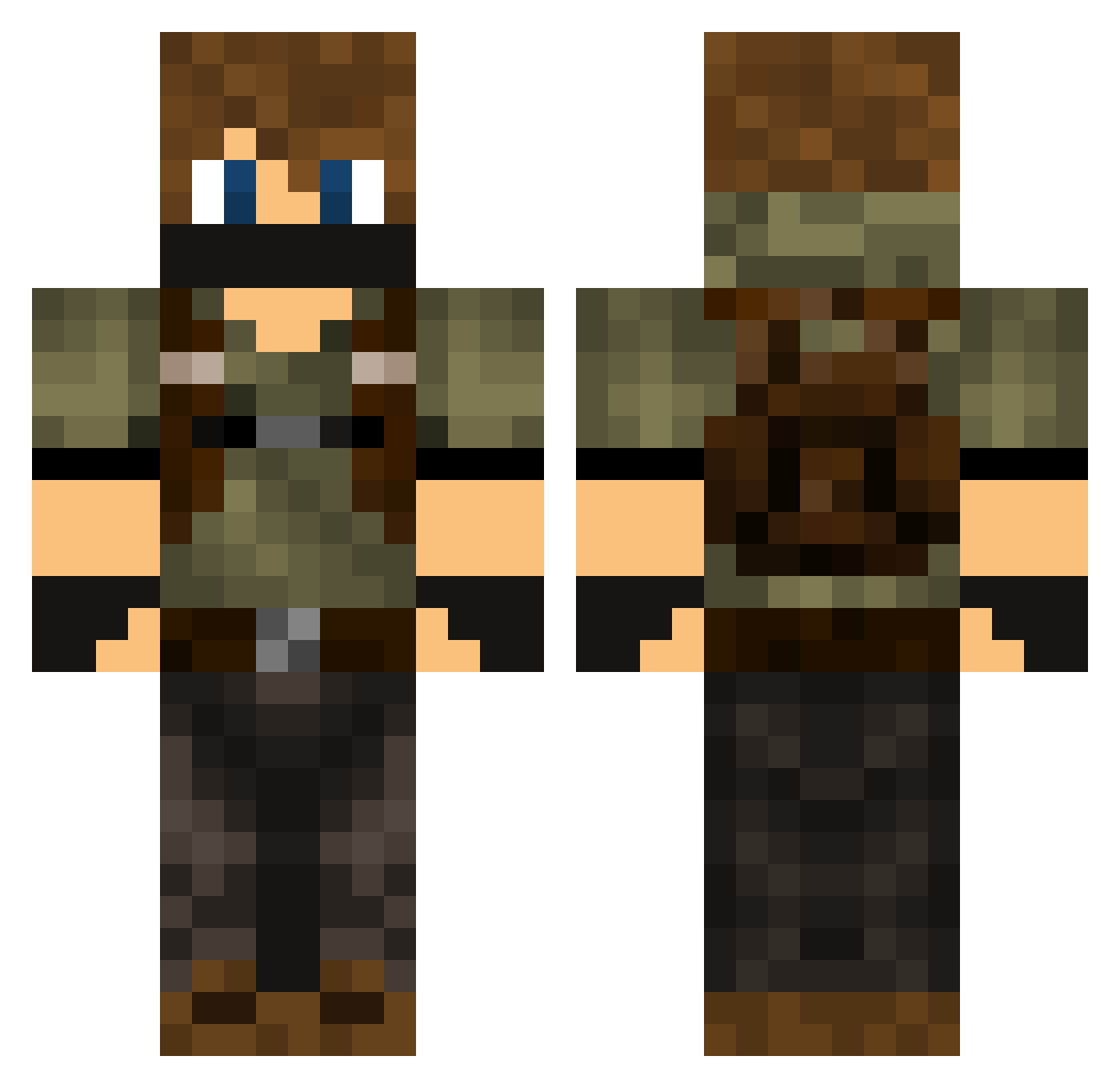 Xavier7X Minecraft skin, front and back view
