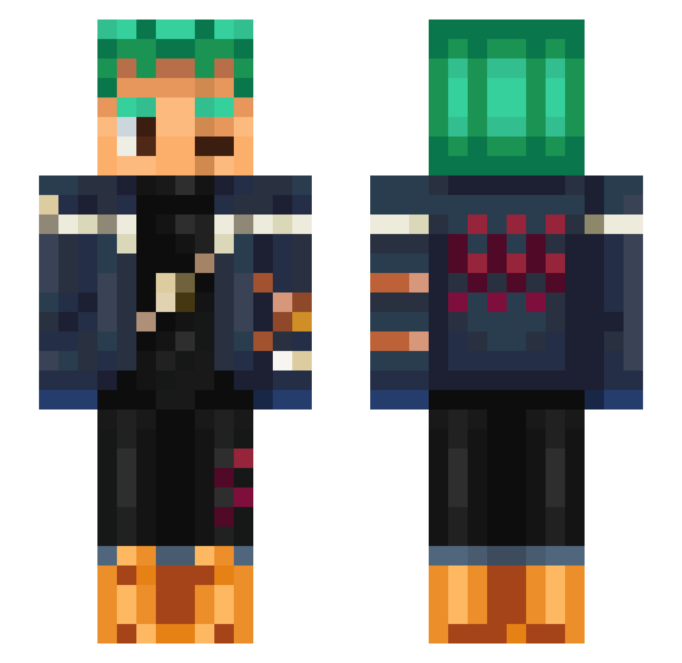 Zakk1408 Minecraft skin, front and back view