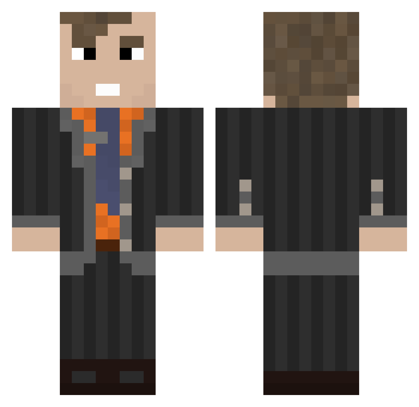 YourGirlFC Minecraft skin, front and back view