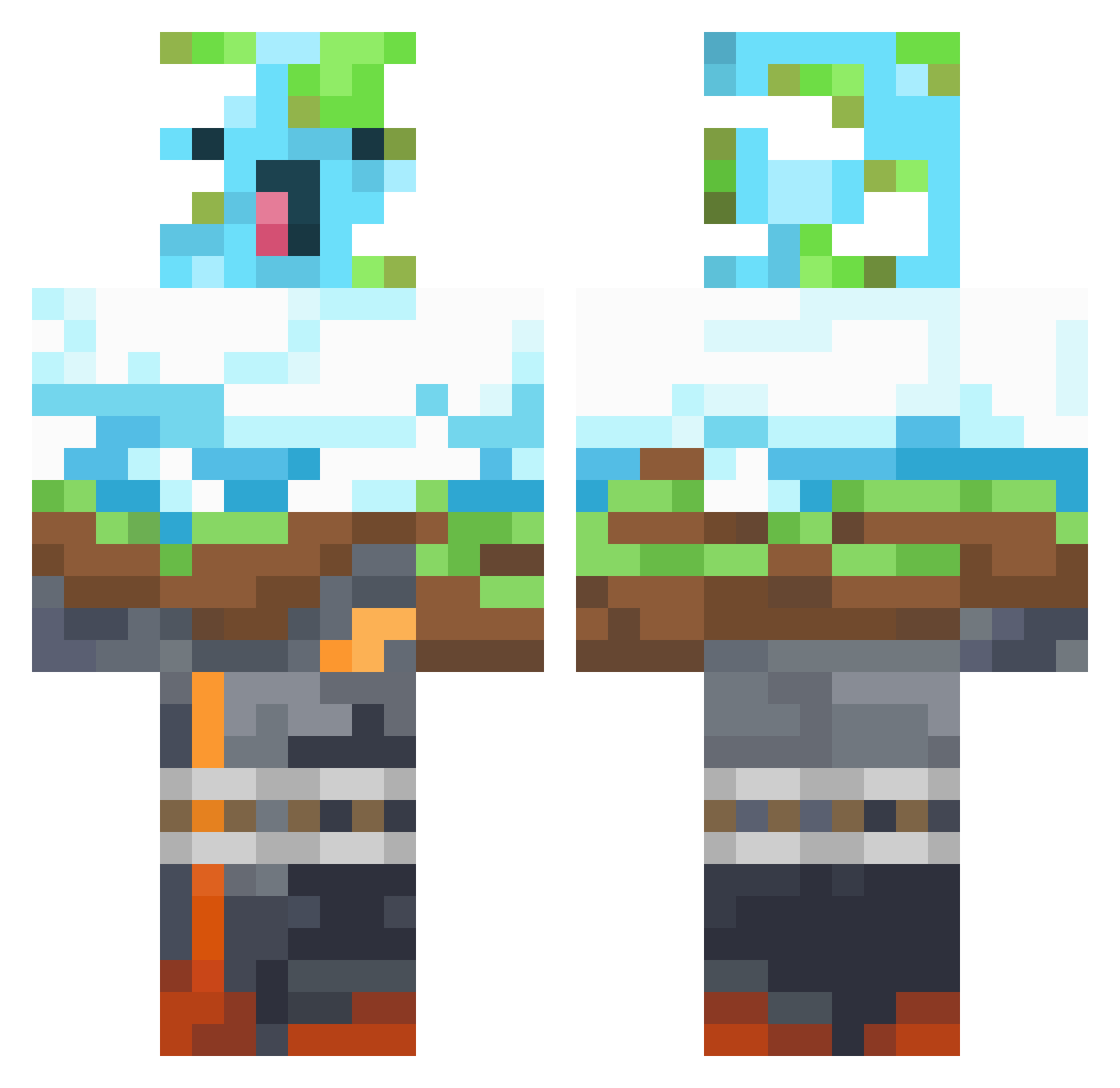 Makalkin Minecraft skin, front and back view