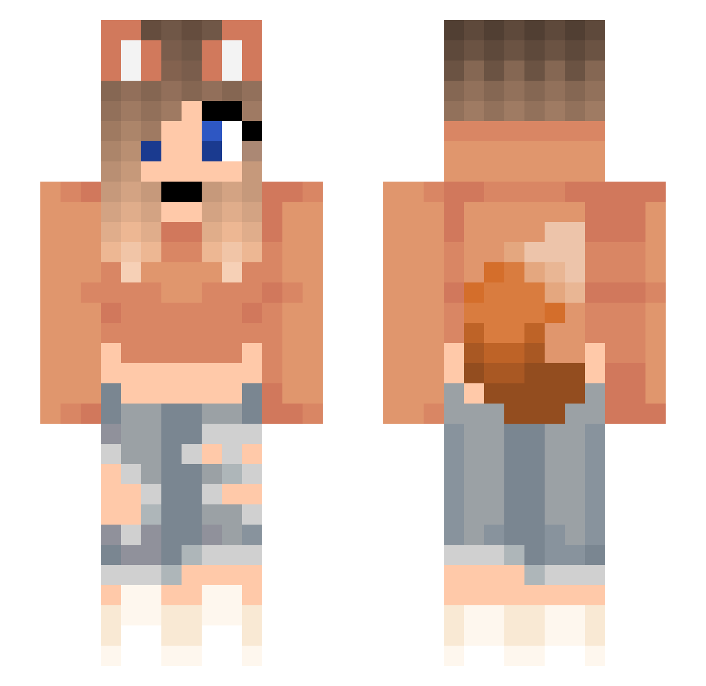 MeowLight Minecraft skin, front and back view