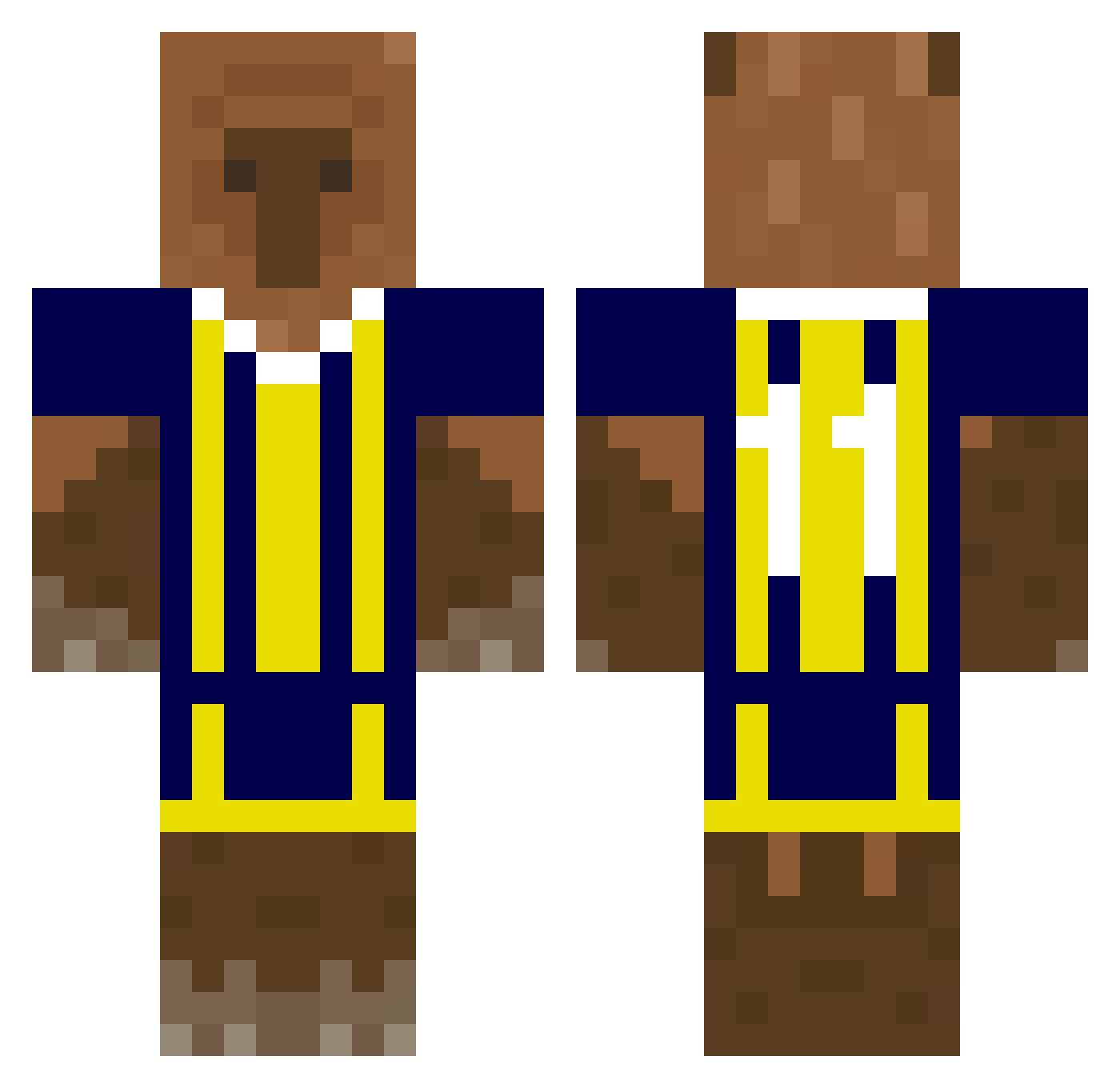 Carpinchoomg Minecraft skin, front and back view