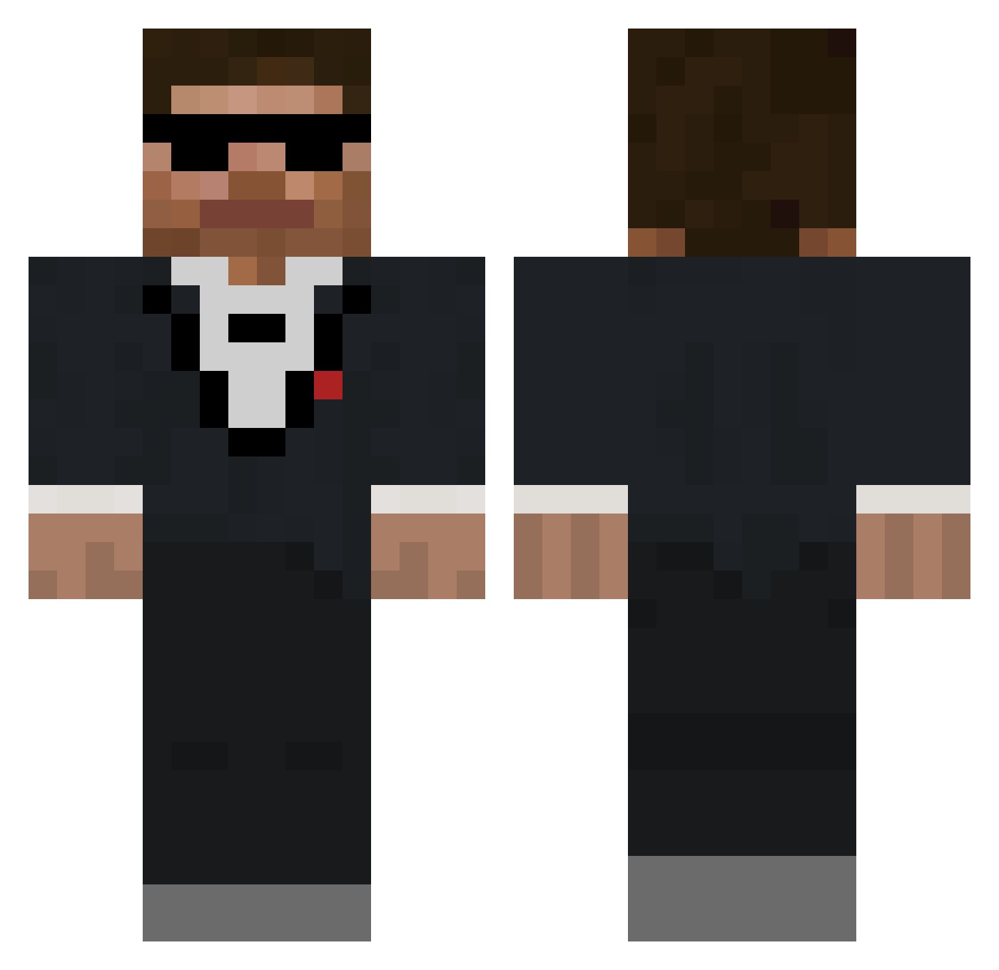 Harley674 Minecraft skin, front and back view