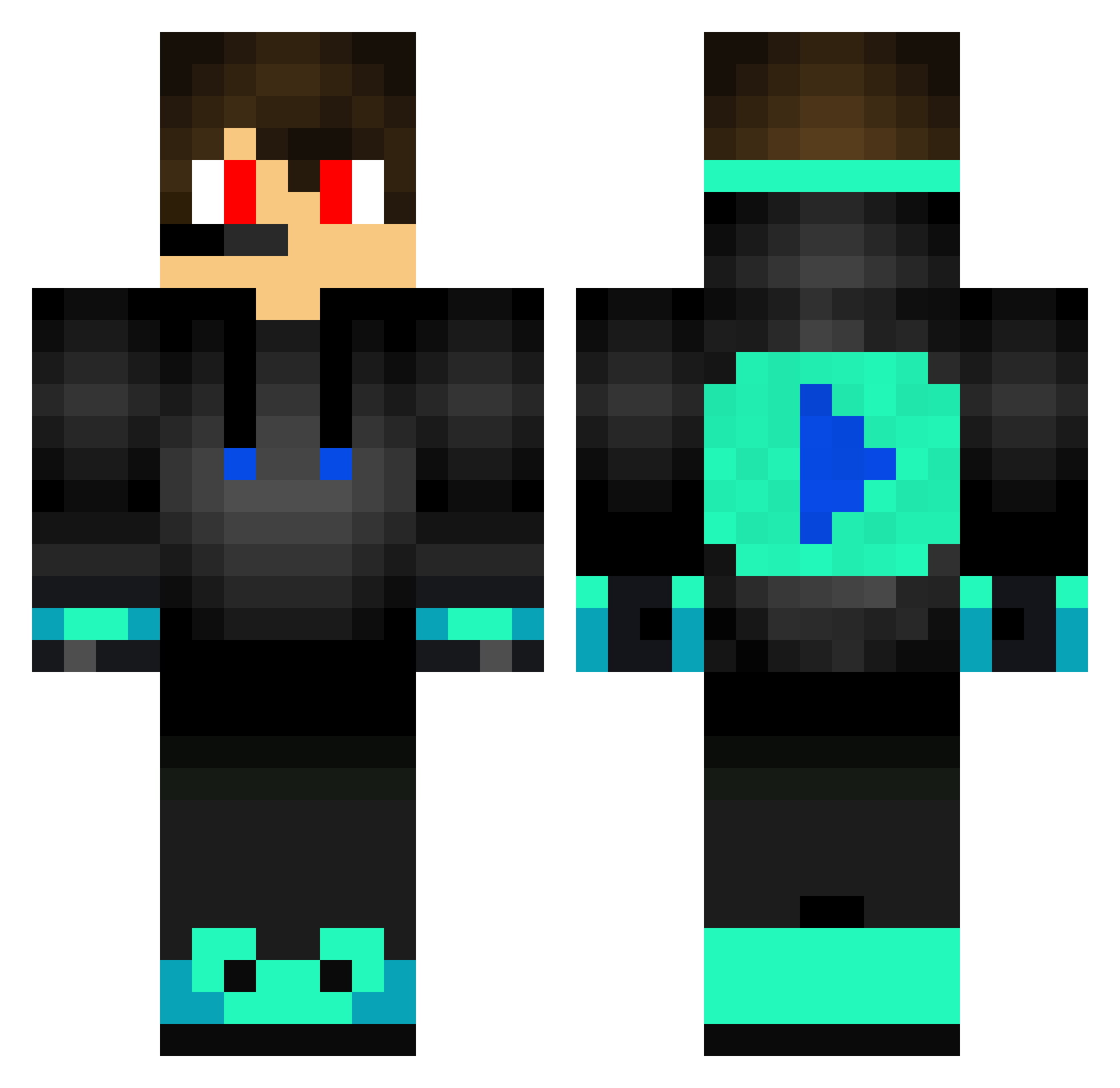 Proportions Minecraft skin, front and back view