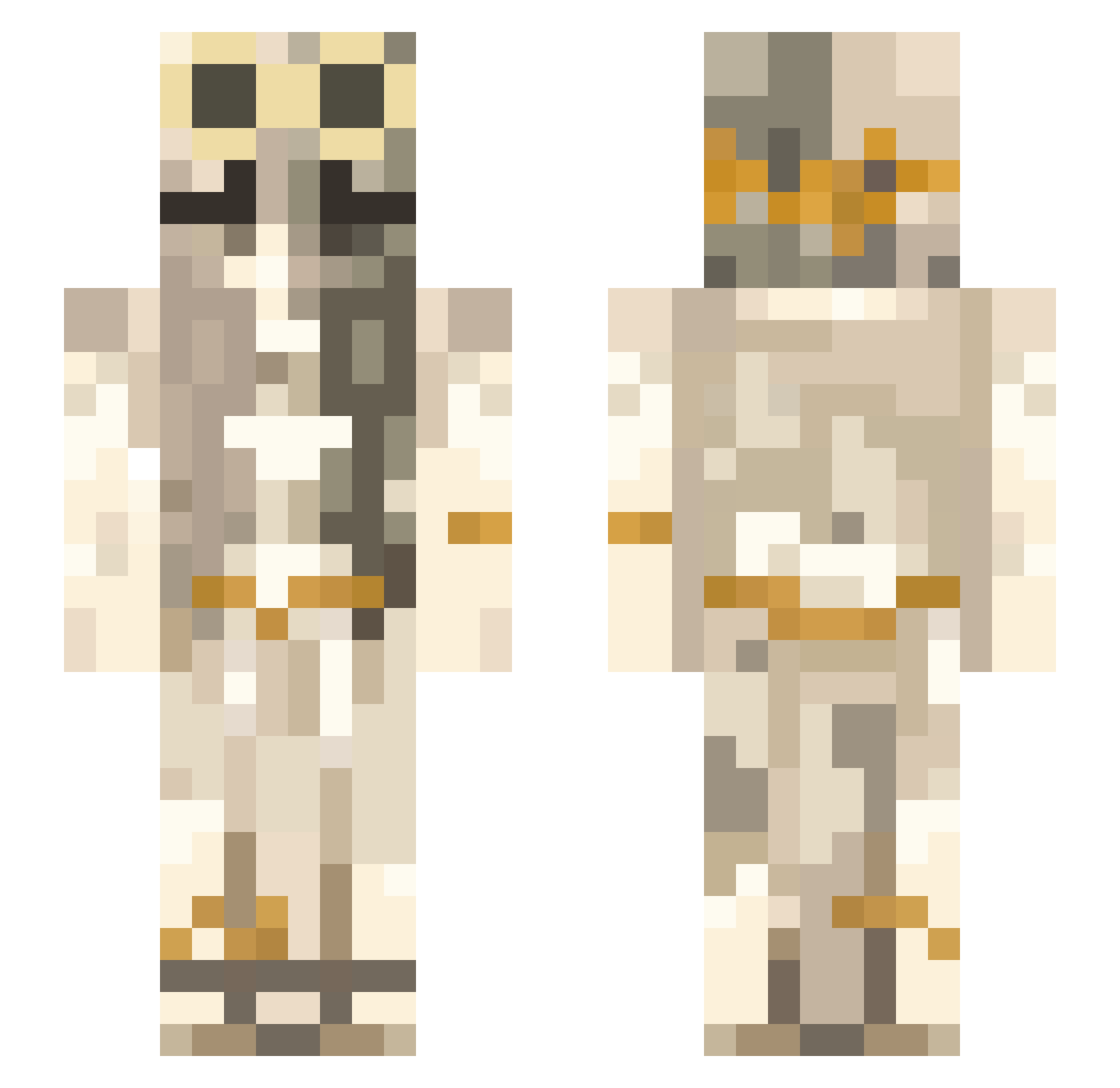grecian Minecraft skin, front and back view