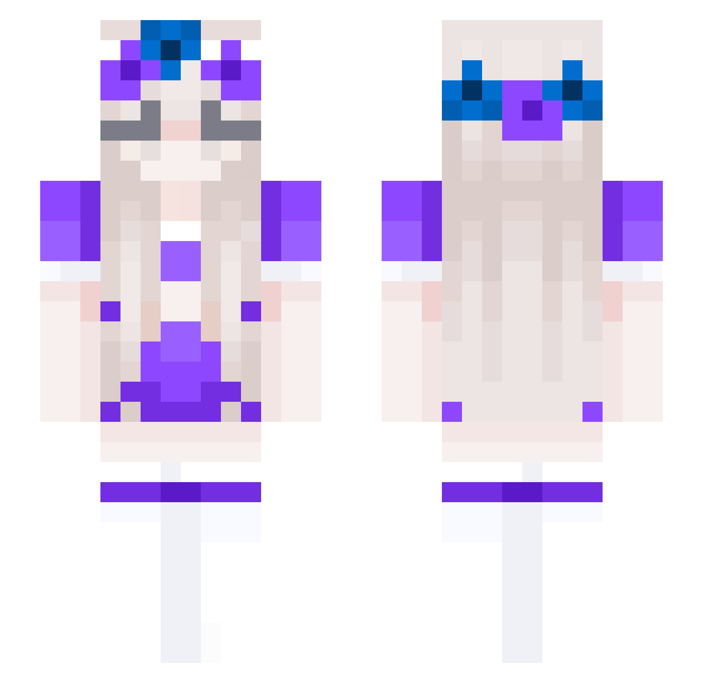 Studying Minecraft skin, front and back view