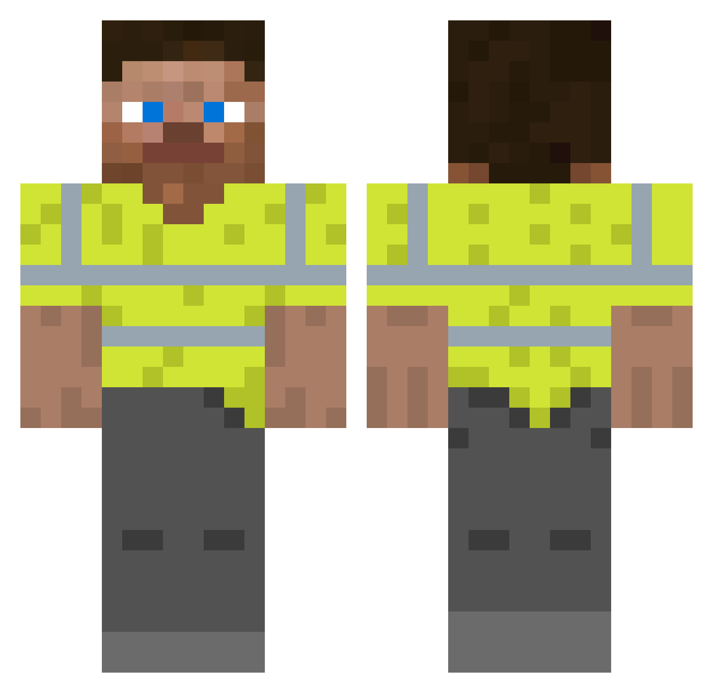 astaxanthan Minecraft skin, front and back view