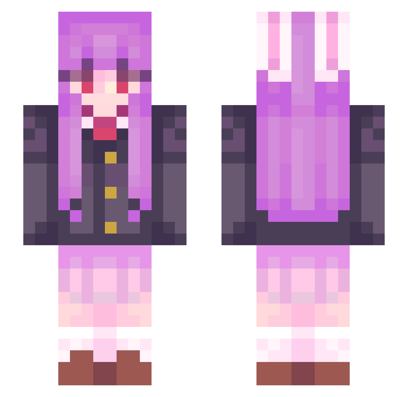 notLya_ Minecraft skin, front and back view
