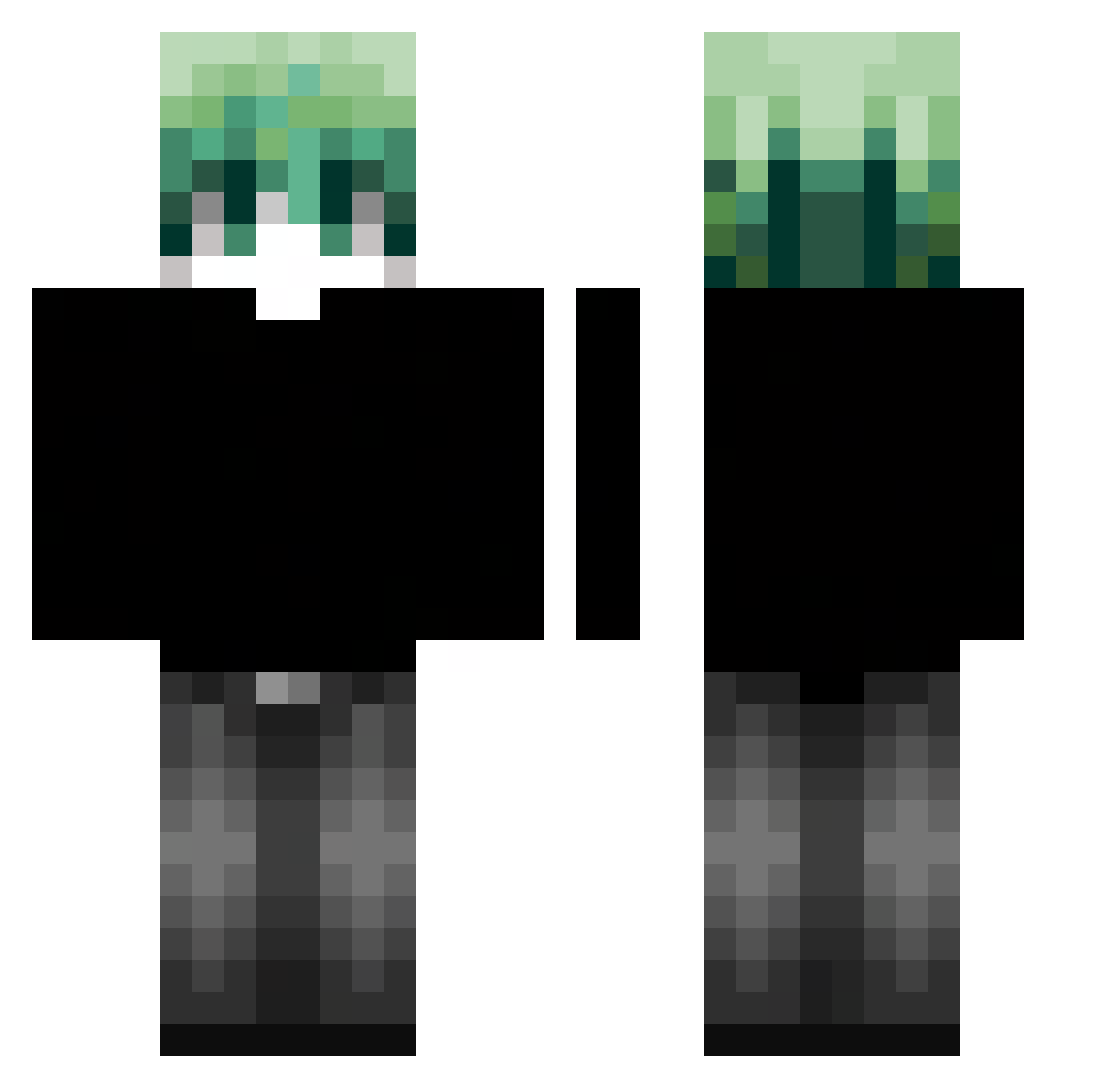 REAABIO Minecraft skin, front and back view