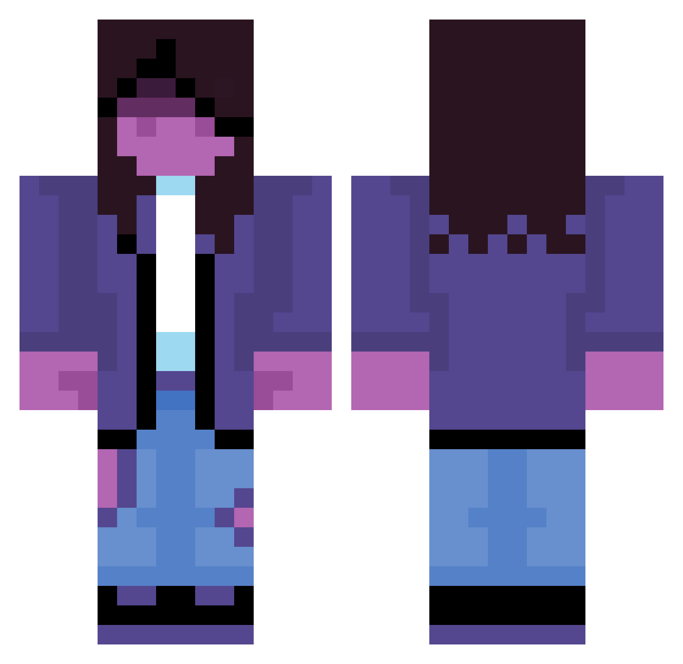 Kysymys Minecraft skin, front and back view