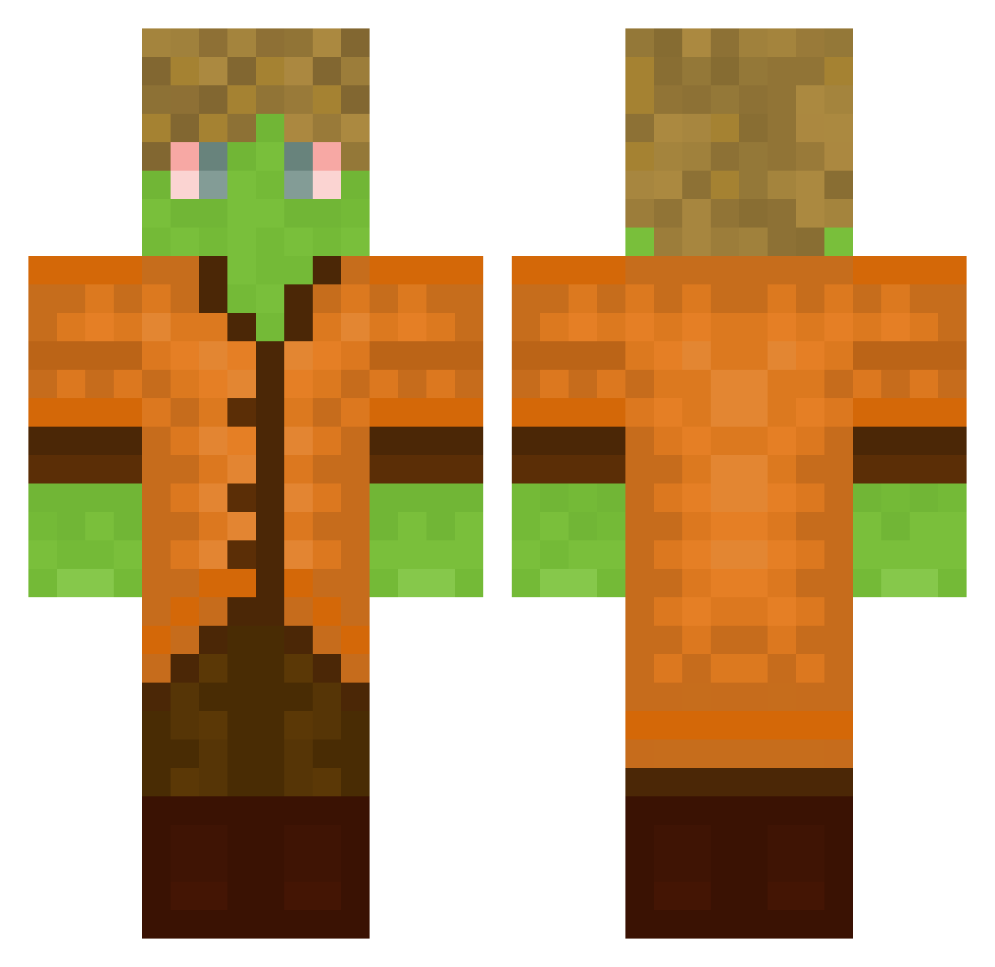 Rui_III Minecraft skin, front and back view